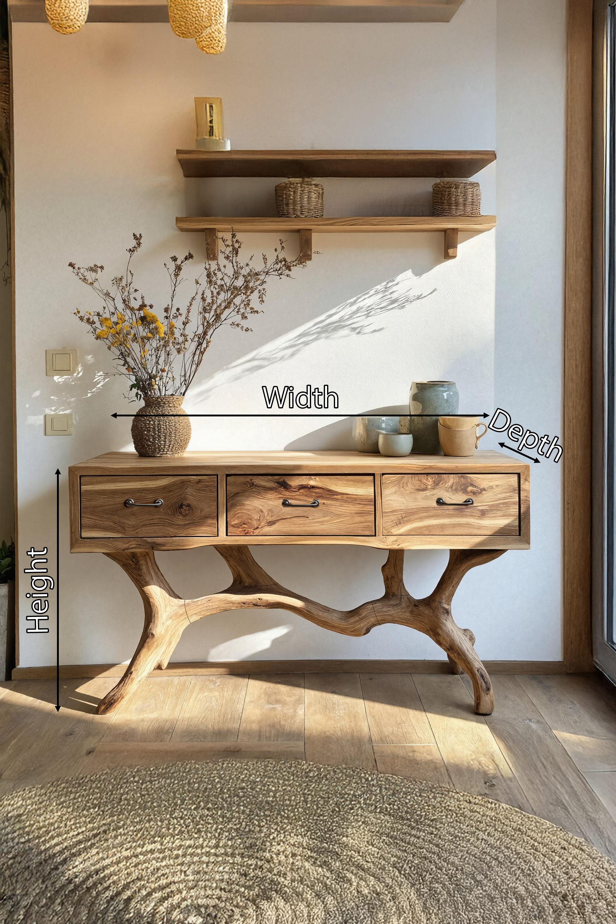 Handcrafted Live Edge Entryway Table For Living Room Modern Farmhouse SILDTTRCS019