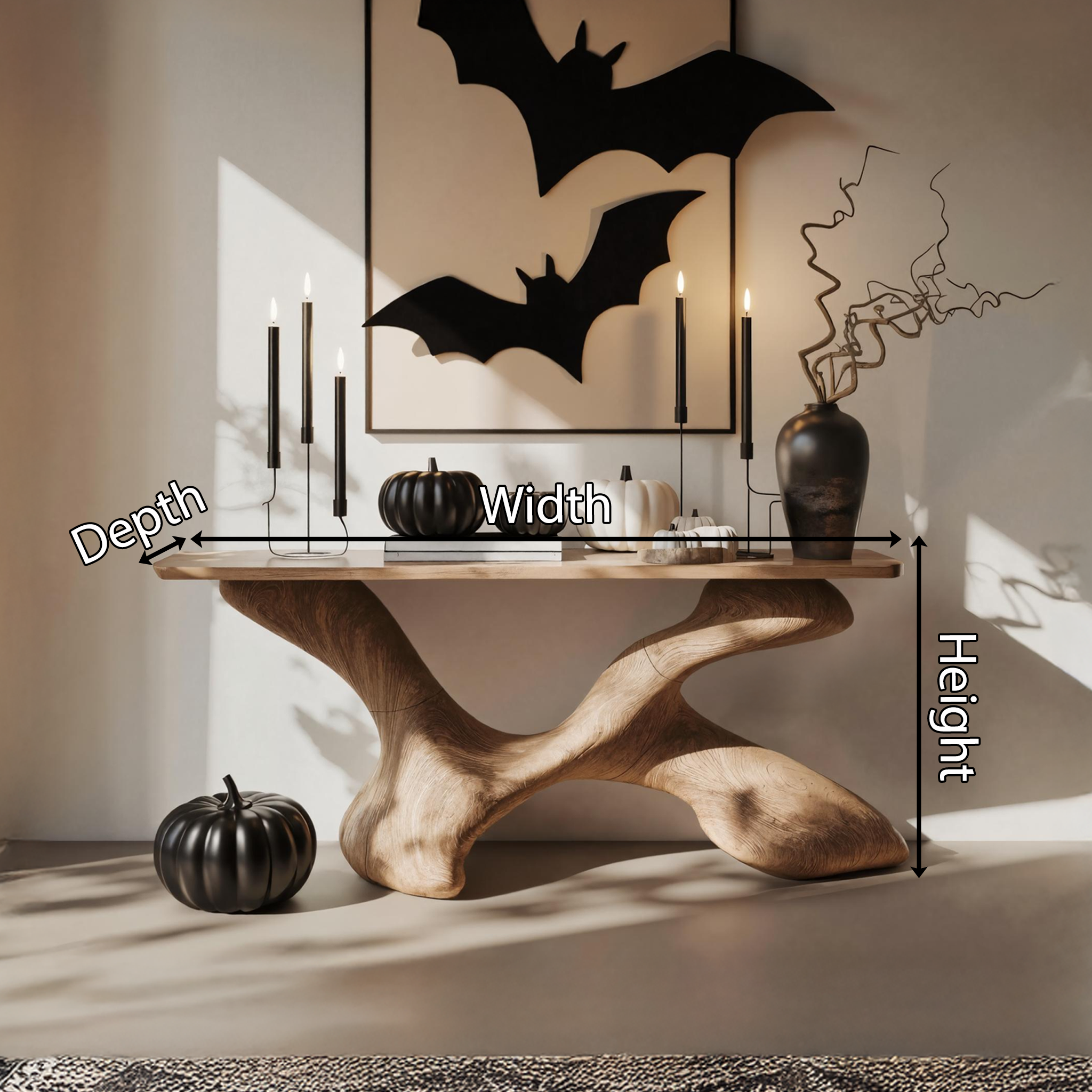 Modern Solid Wood Console Table For Living Room Halloween Furniture Decor SILDTTNHCS001