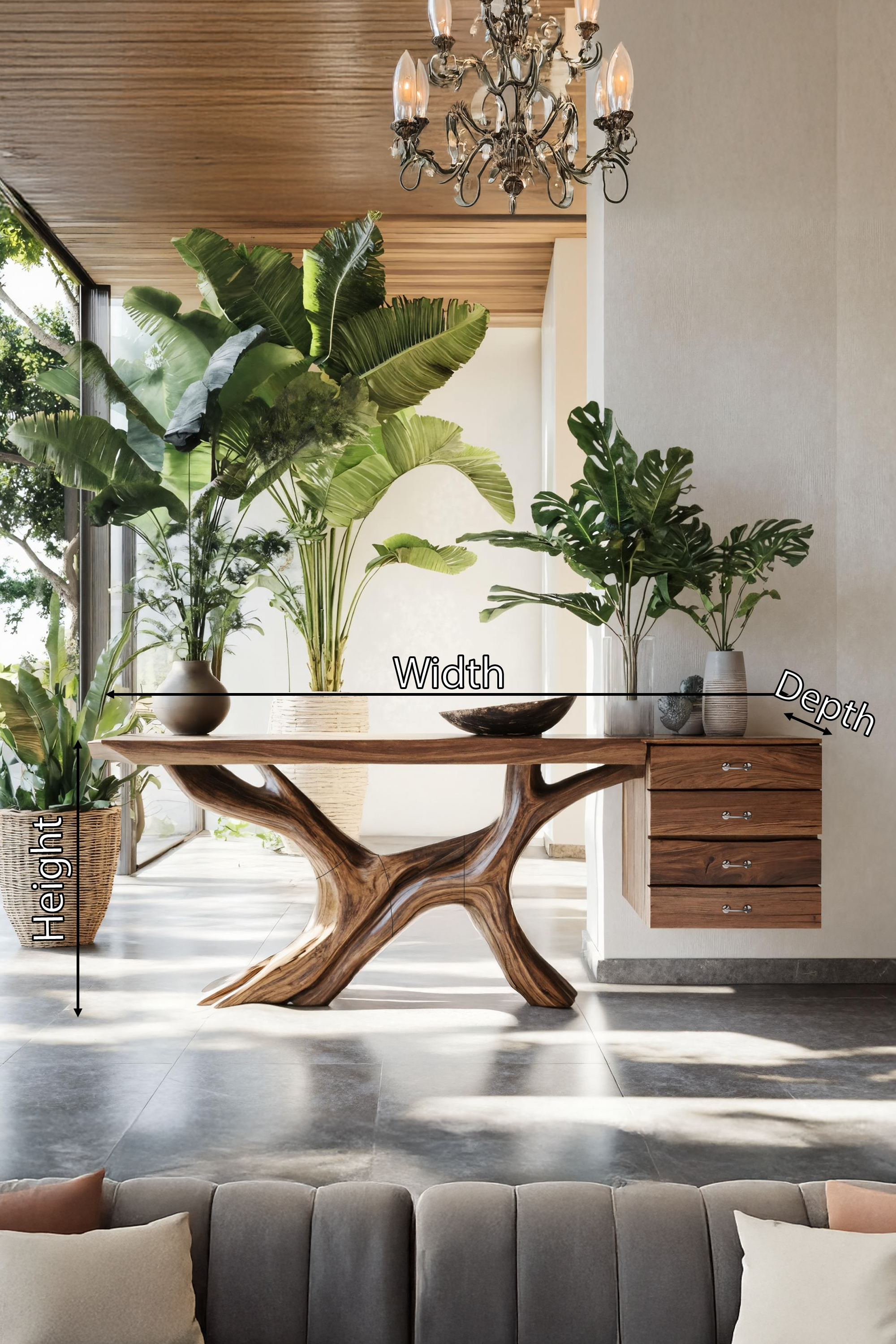 Mid Century Wooden Console Table For Furniture Decor Boho Vibes SILDTTRCS025