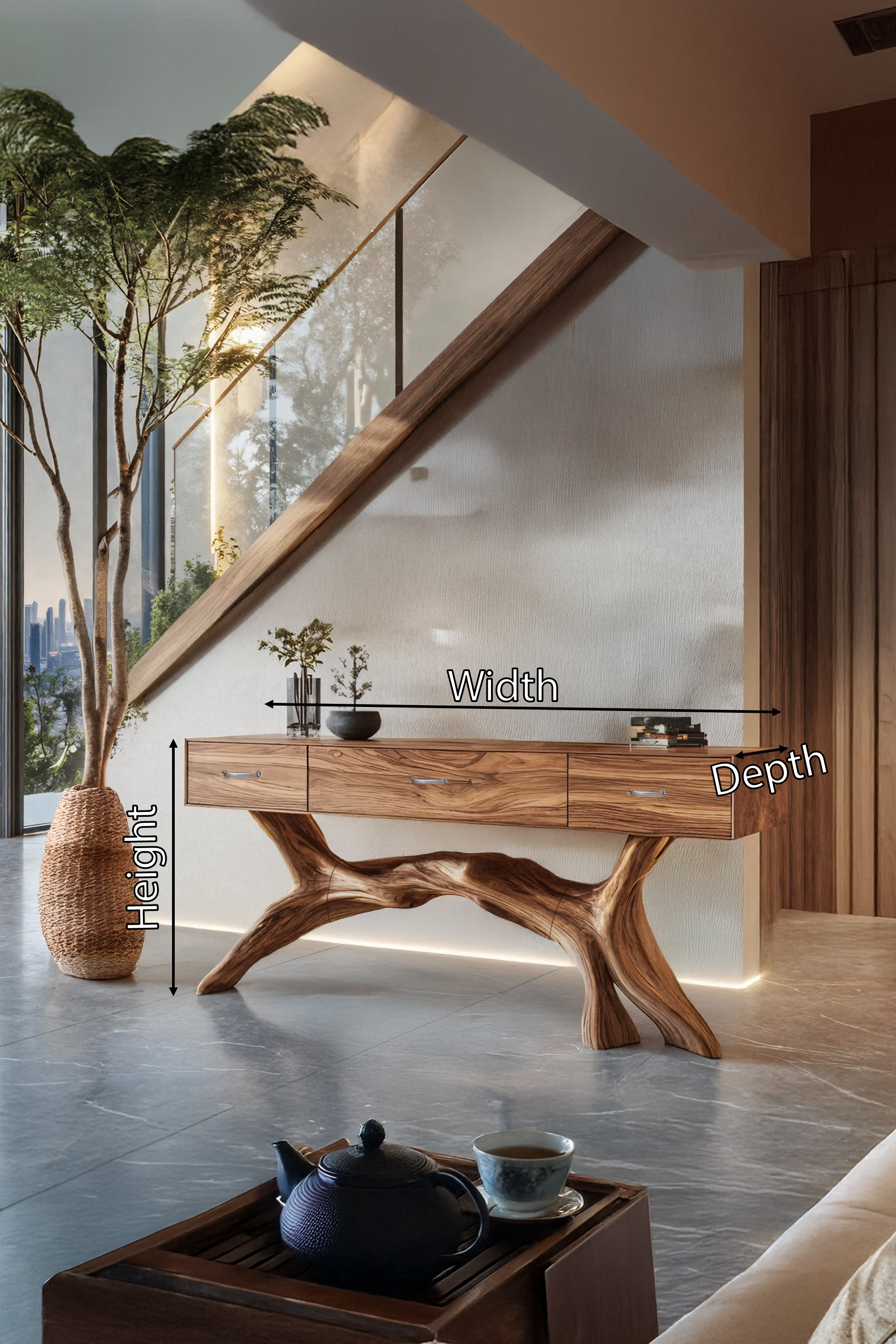 Rustic Wooden Console Table For Furniture Decor With Storage Ideas SILDTTRCS016