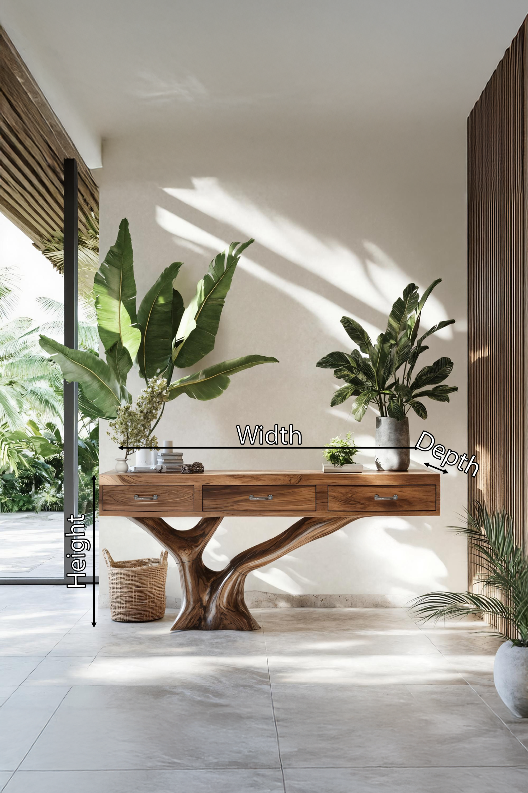 Farmhouse Live Edge Entryway Table For Furniture Decor SILDTTRCS018