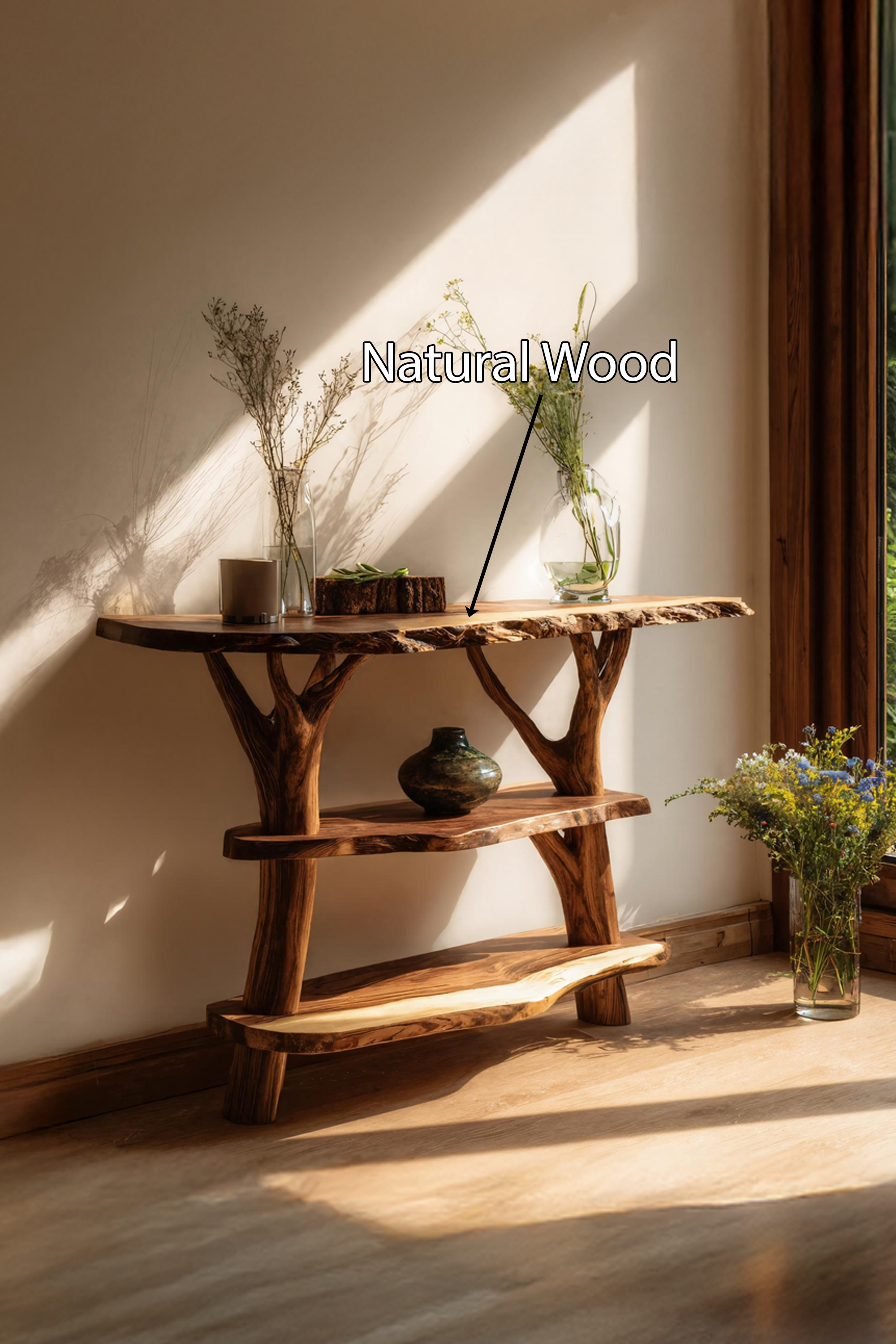 Mid Century Solid Wood Console Table For Entryway Furniture Design SILDTTNCS035