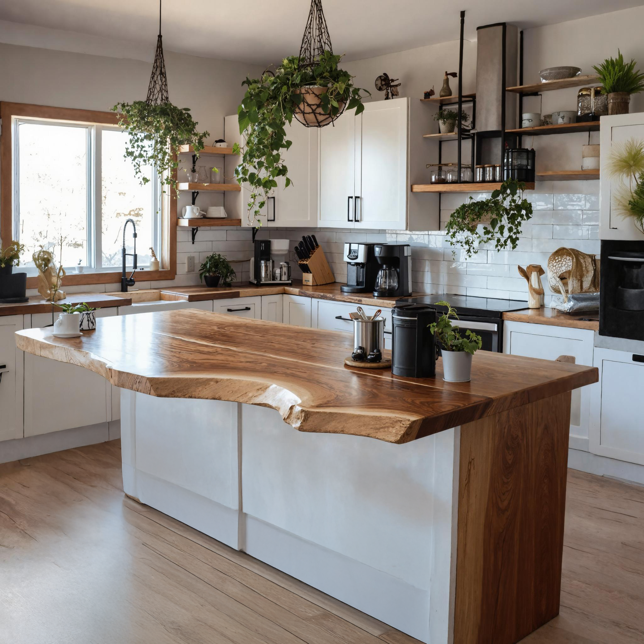 Rustic Solid Wood Kitchen Tabletop For Cozy Kitchen Decor SILDTKCT002