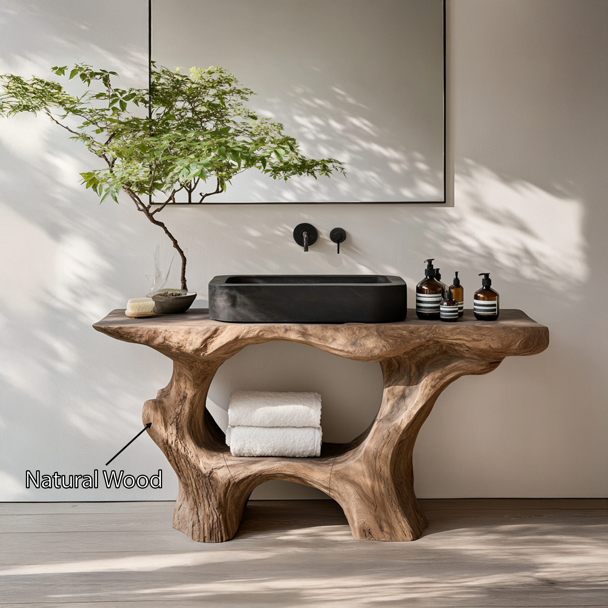 Farmhouse Solid Wood Vanity For Rustic Bathroom SILDTTRBRV001