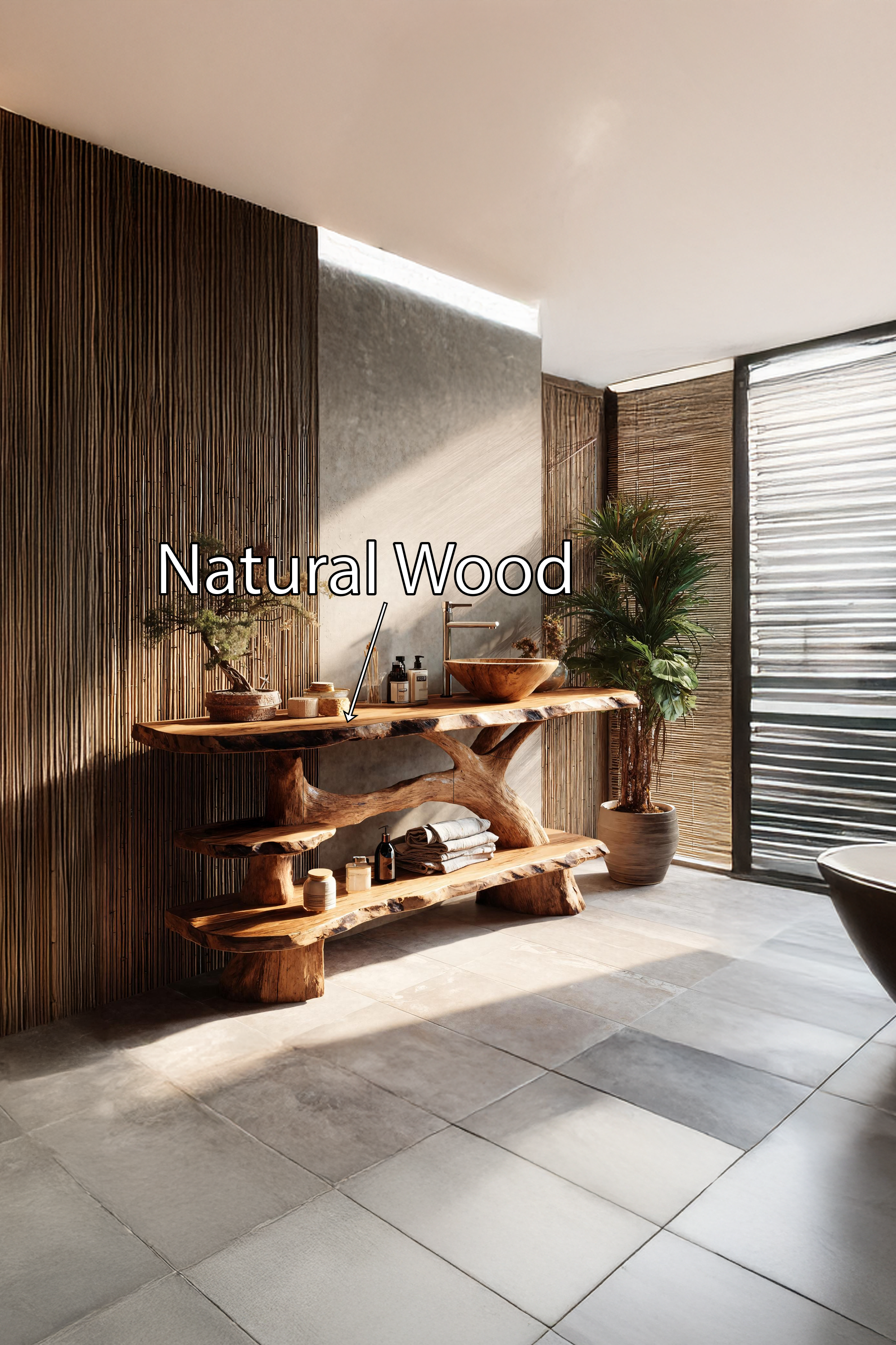 Modern Live Edge Tree Trunk Vanity For Classic Bathroom Interior Decor SILDTTRBRV093