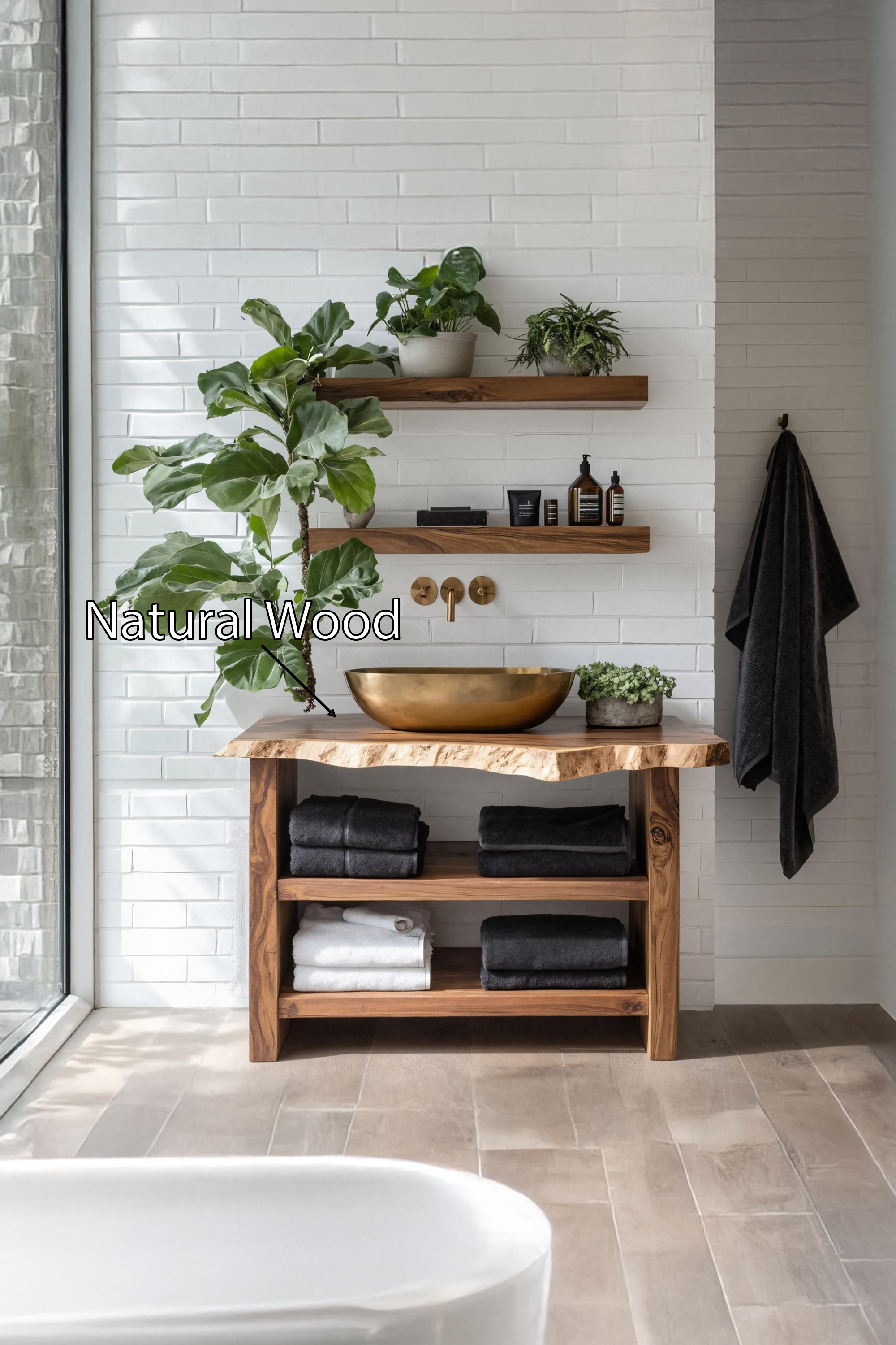 Farmhouse Wooden Vanity For Bathroom Furniture Setup SILDTTRBRV051