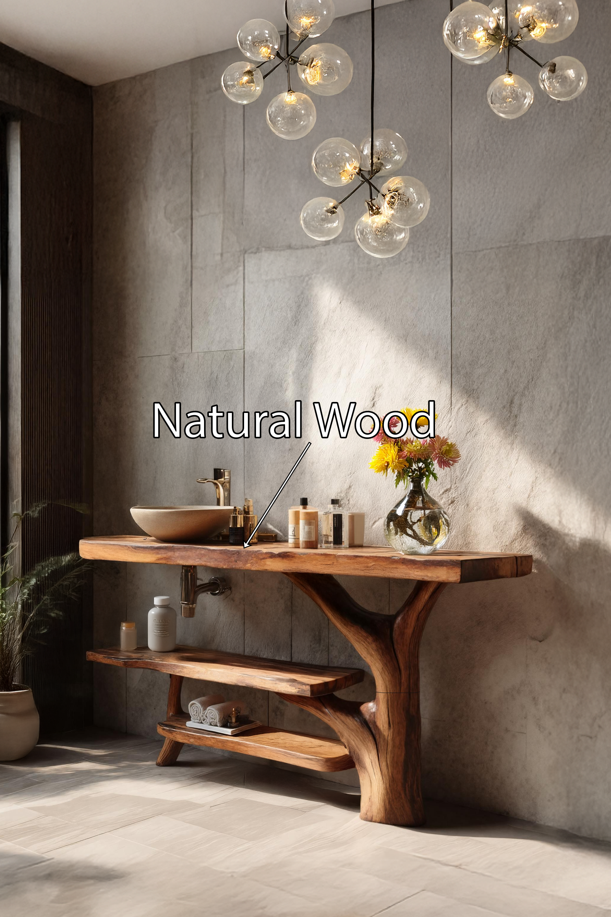 Handcrafted Solid Wood Bathroom Vanity For Elegant Furniture Home Design SILDTTRBRV061