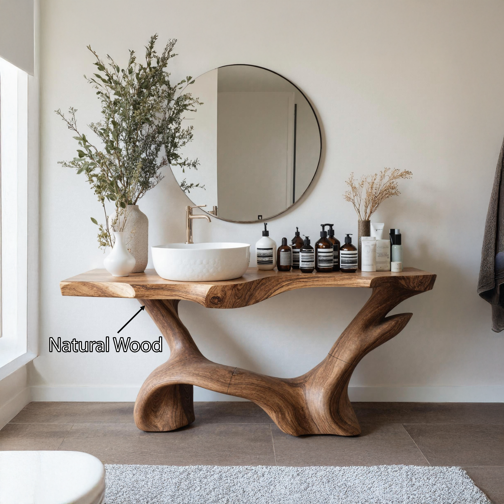 Farmhouse Solid Vanity For Country Bathroom Design SILDTTRBRV005