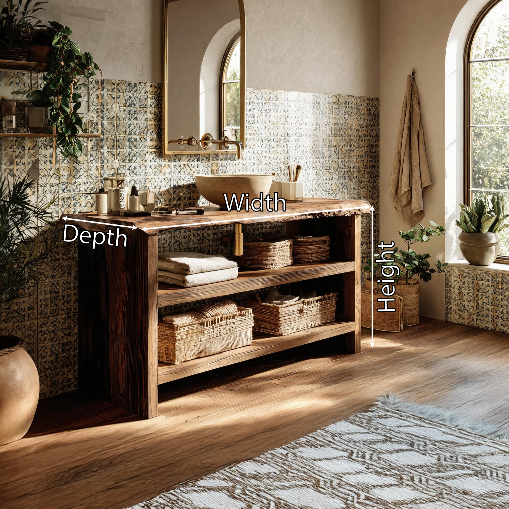 Wooden Vanity Mid Century Style For Bathroom Makeover SILDTTRBRV044