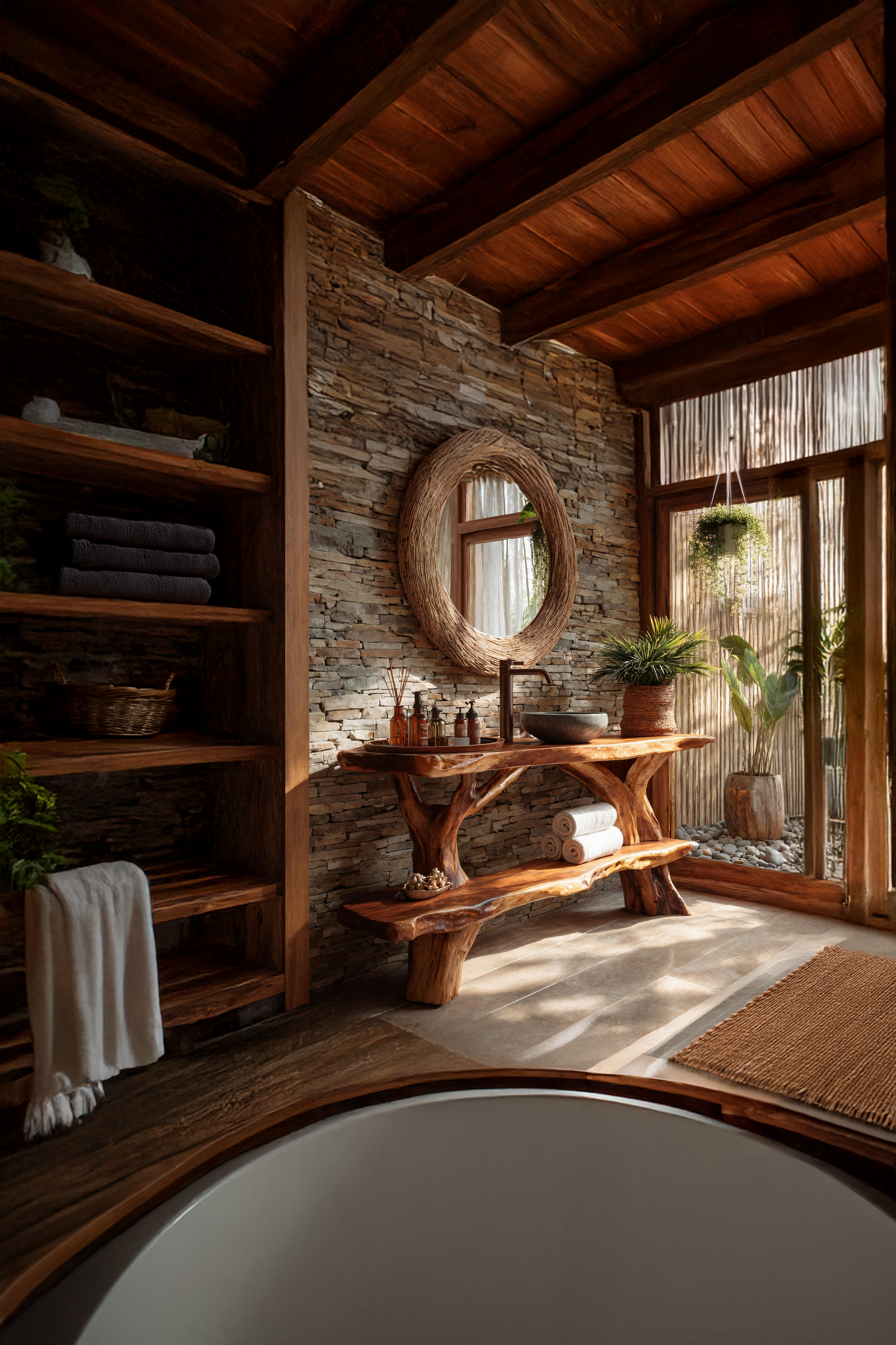 Handcrafted Solid Wood Vanity For Stylish Bathroom Furniture Design SILDTTNBRV034