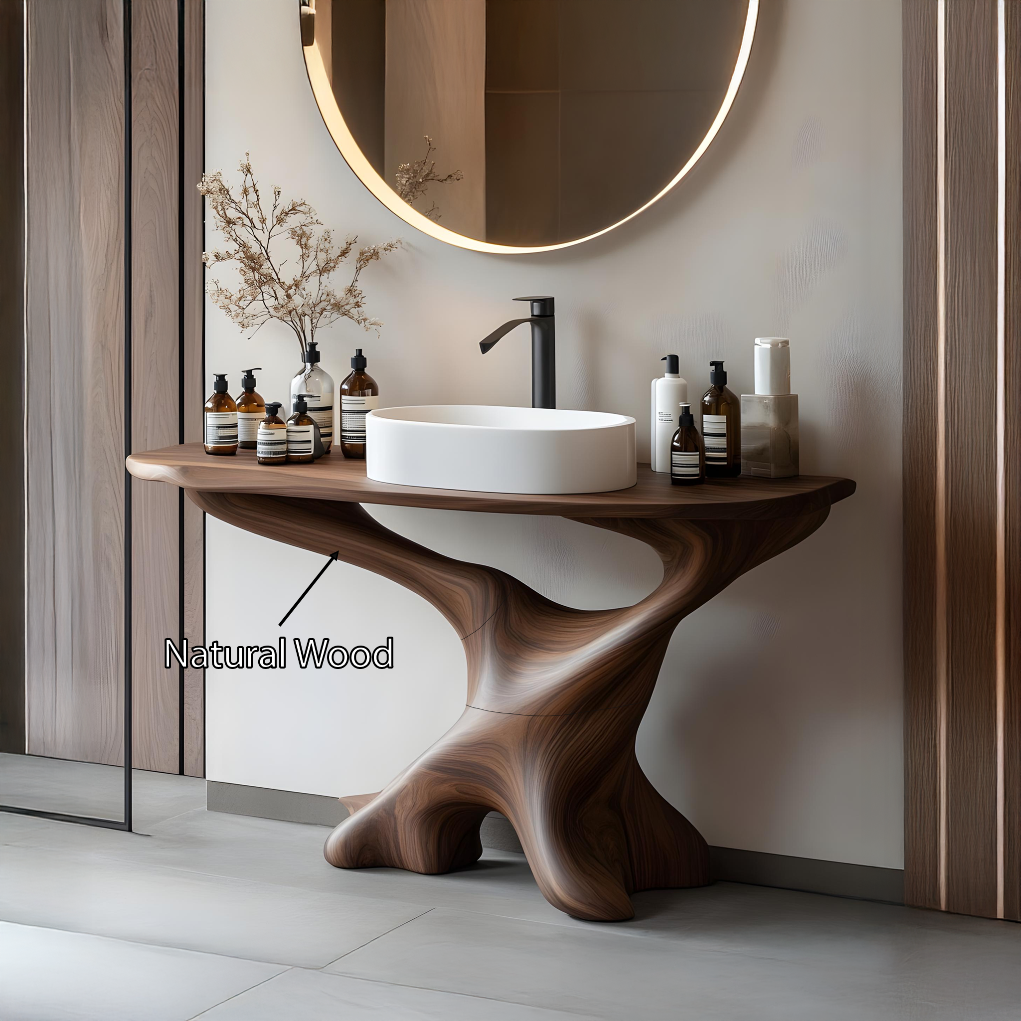 Handcrafted Solid Wood Vanity For Bathroom Decor SILDTTRBRV011