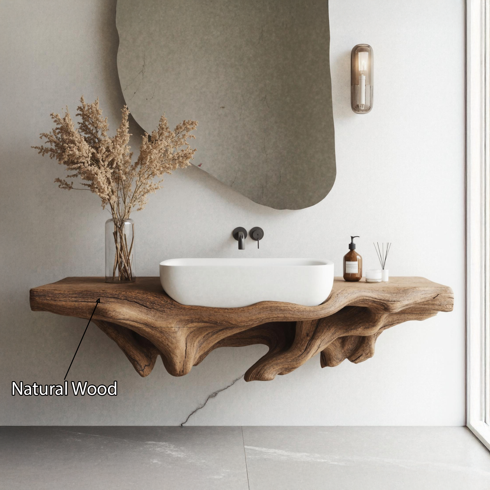 Farmhouse Bathroom Shelf Wall Mount For Storage SILDTTNBAS004