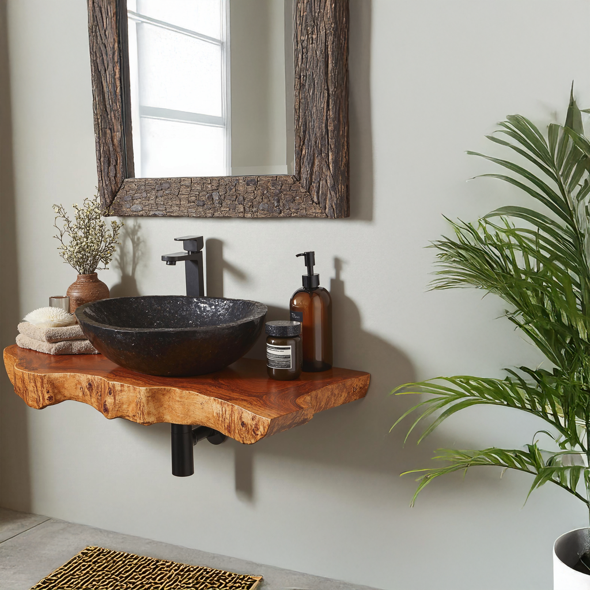 Floating Edge Bathroom Wood Shelf SILDTBRV041