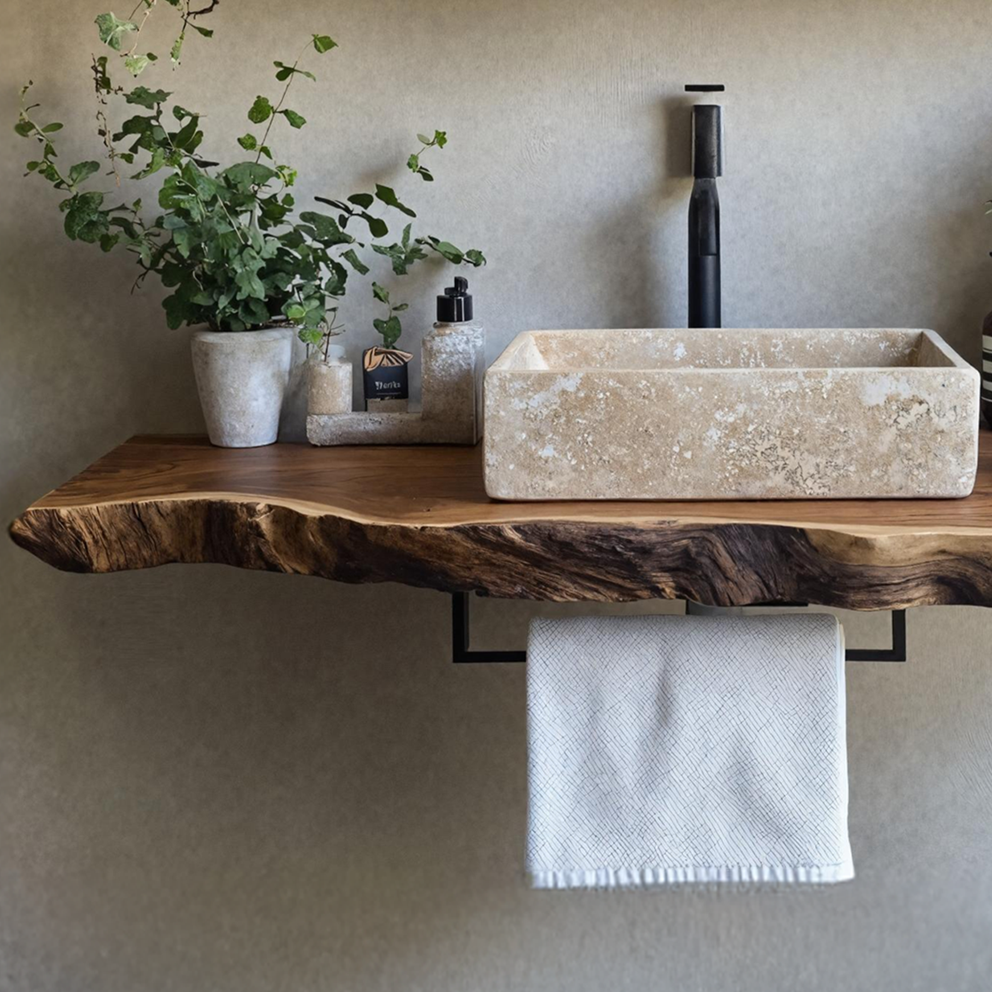 Handcrafted Live Edge Vanity For Modern Bathroom Design SILDTTRBAS003