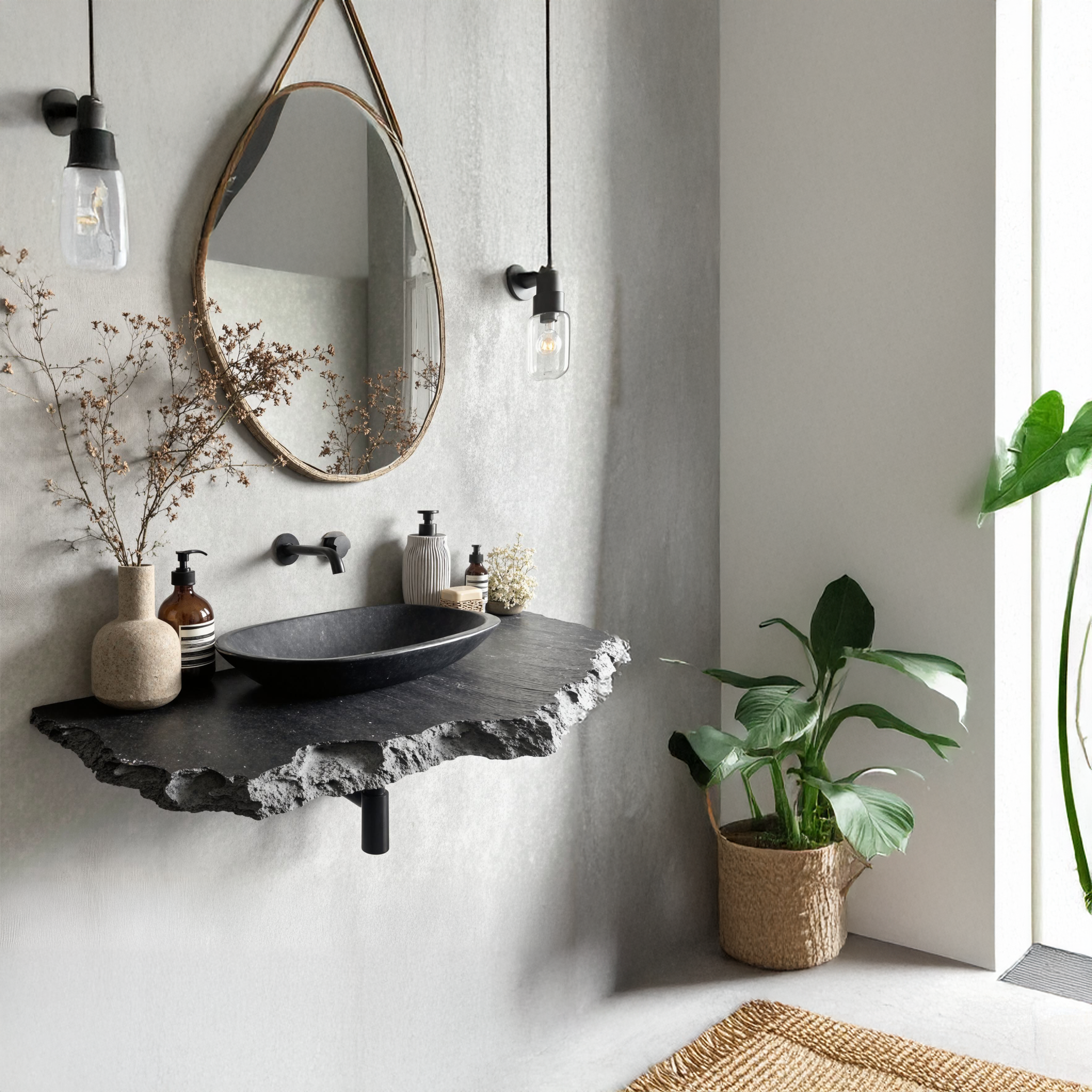 Live Edge Bathroom Vanity Shelf Wall SILDTBRV025