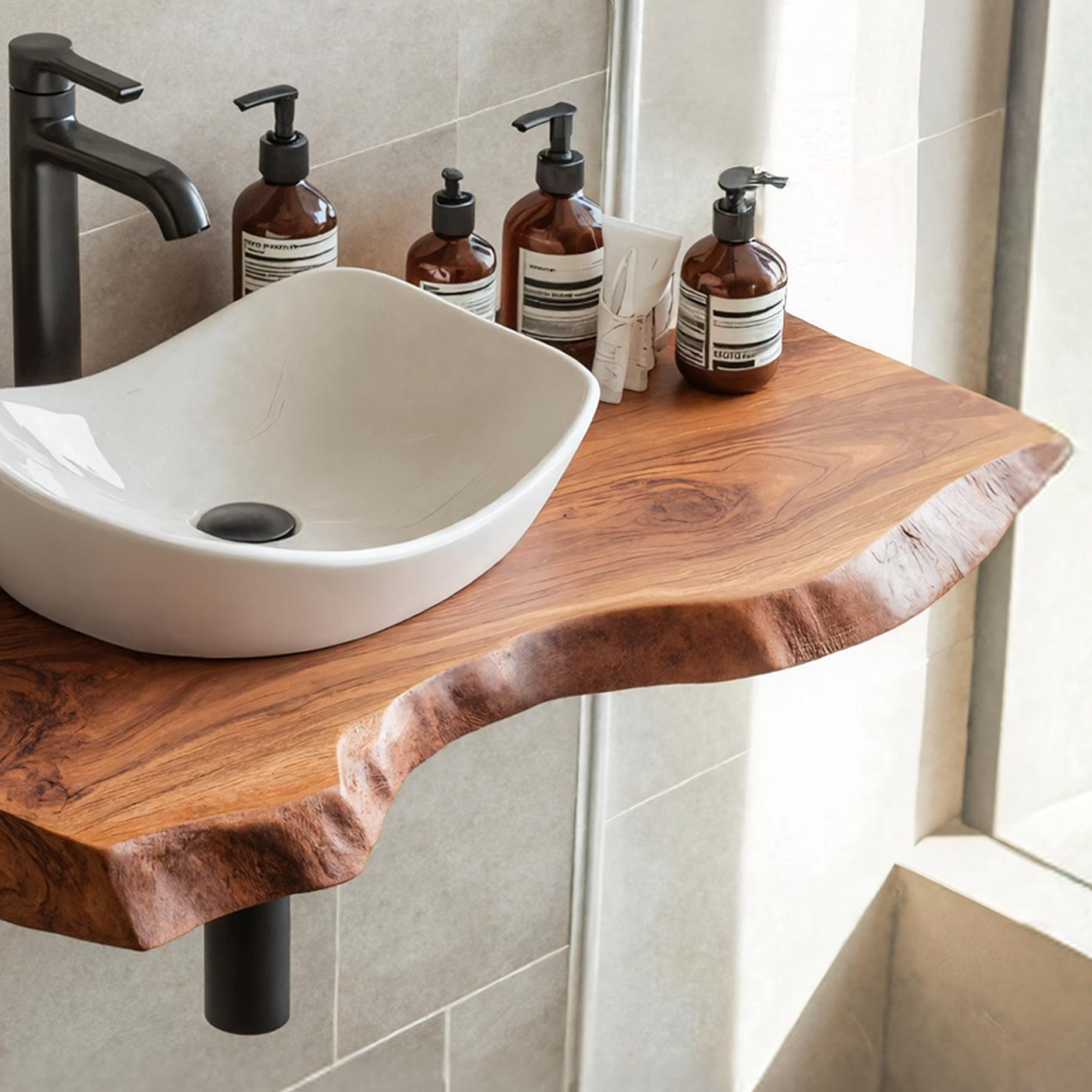 Mid Century Wooden Floating Vanity For Bathroom Decor SILDTTRBAS001