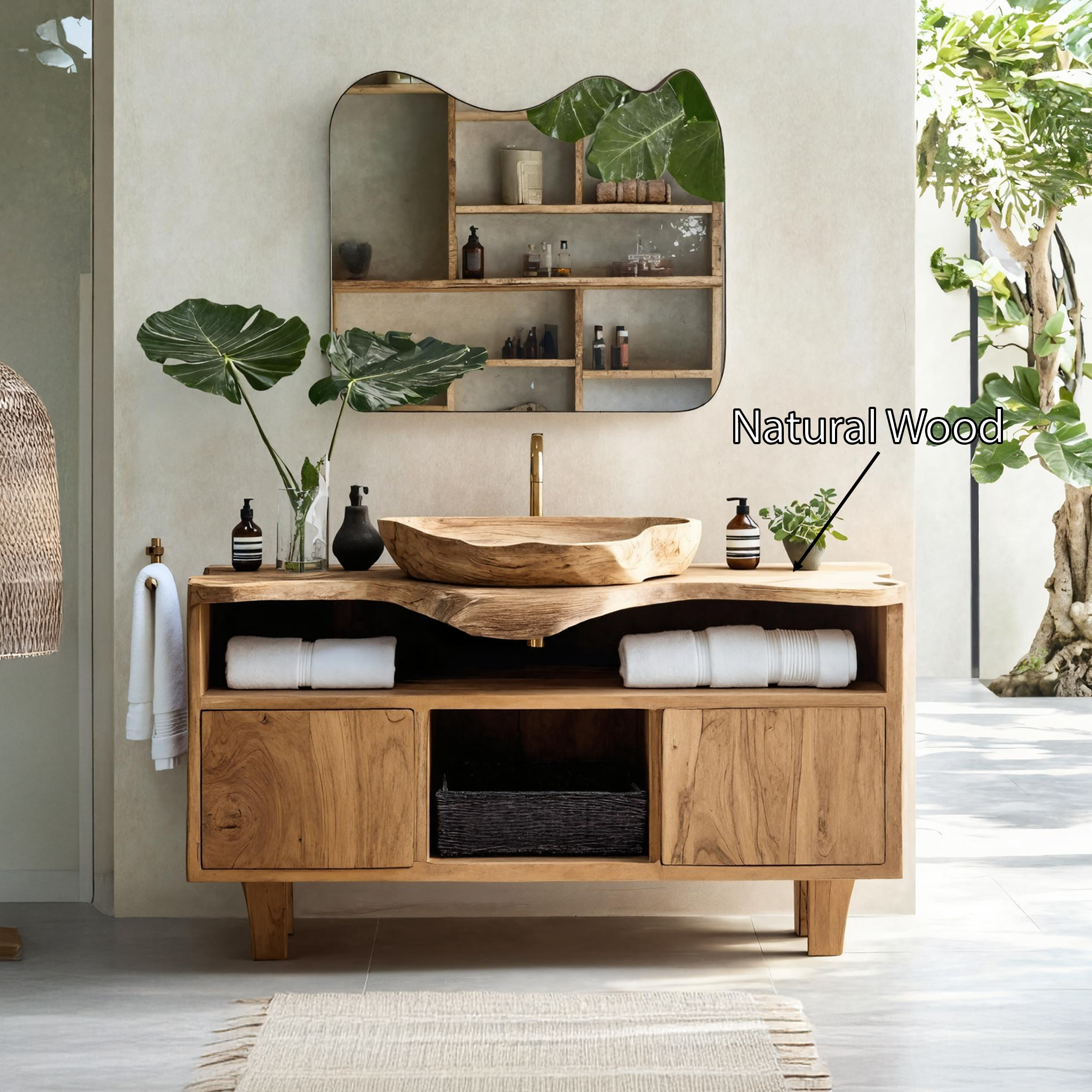 Rustic Bathroom Vanity For Natural Home Aesthetic SILDTTRBRV029