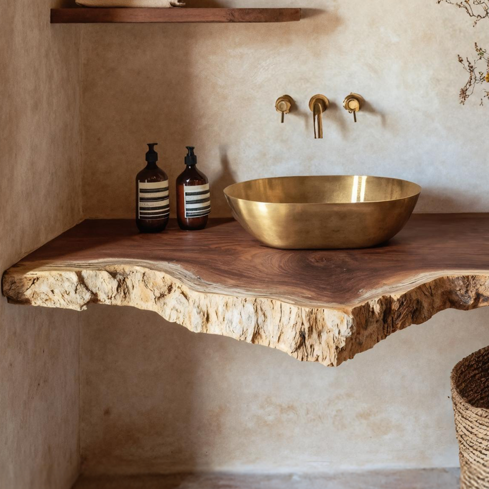 Rustic Wooden Floating Vanity For Small Bathroom Spaces SILDTTRBAS005