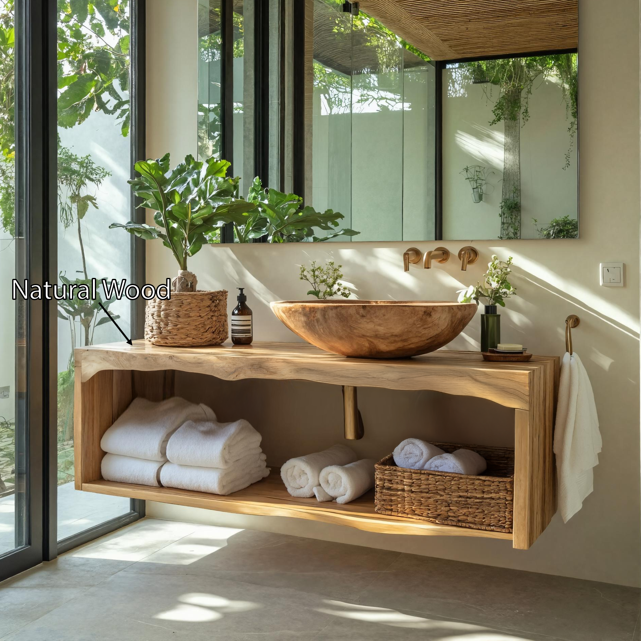 Rustic Live Edge Vanity For Bathroom Remodeling Decor SILDTTRBRV025