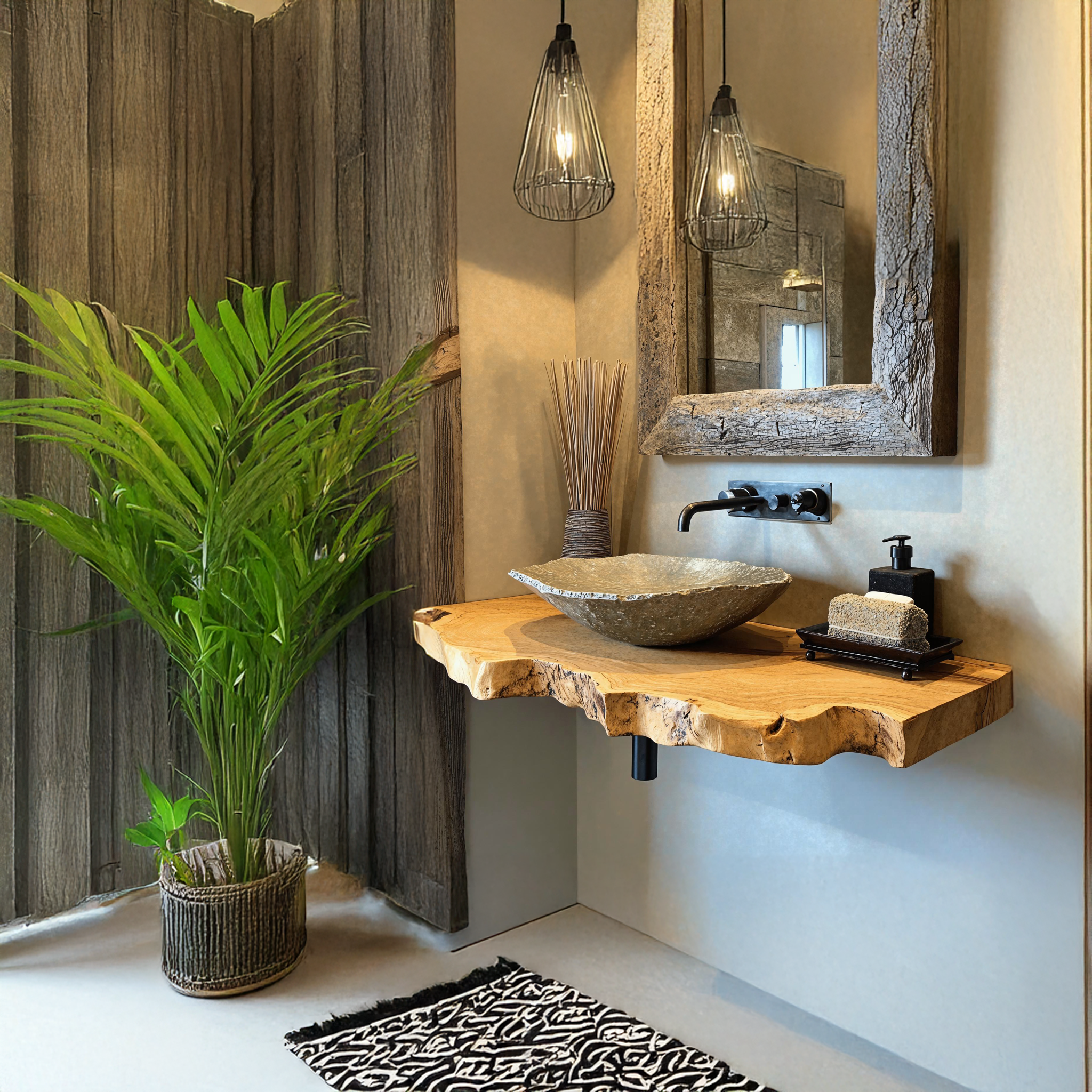 Floating Wood Bathroom Sink Shelf SILDTBRV033