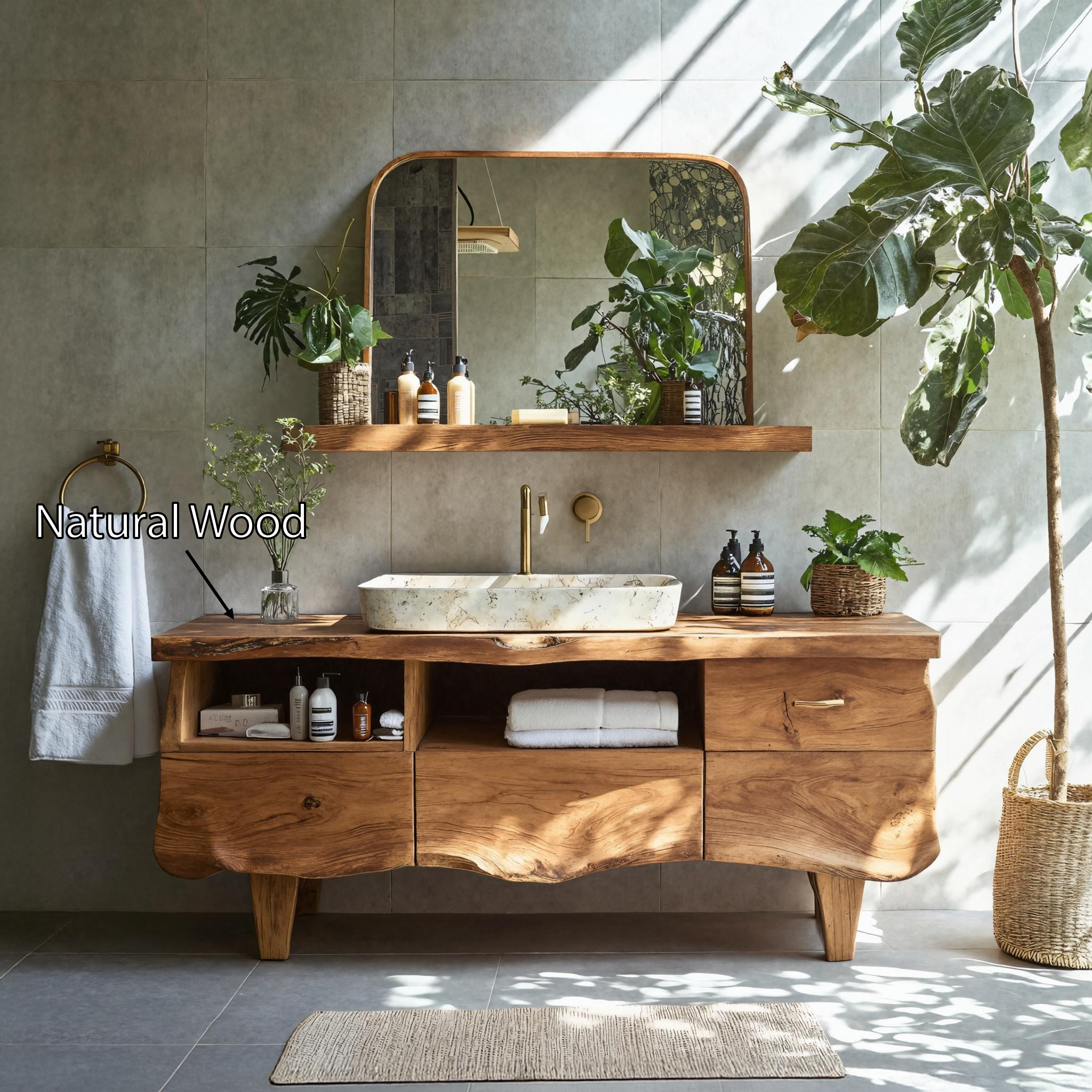 Farmhouse Wooden Vanity For Bathroom Interior Design SILDTTRBRV020