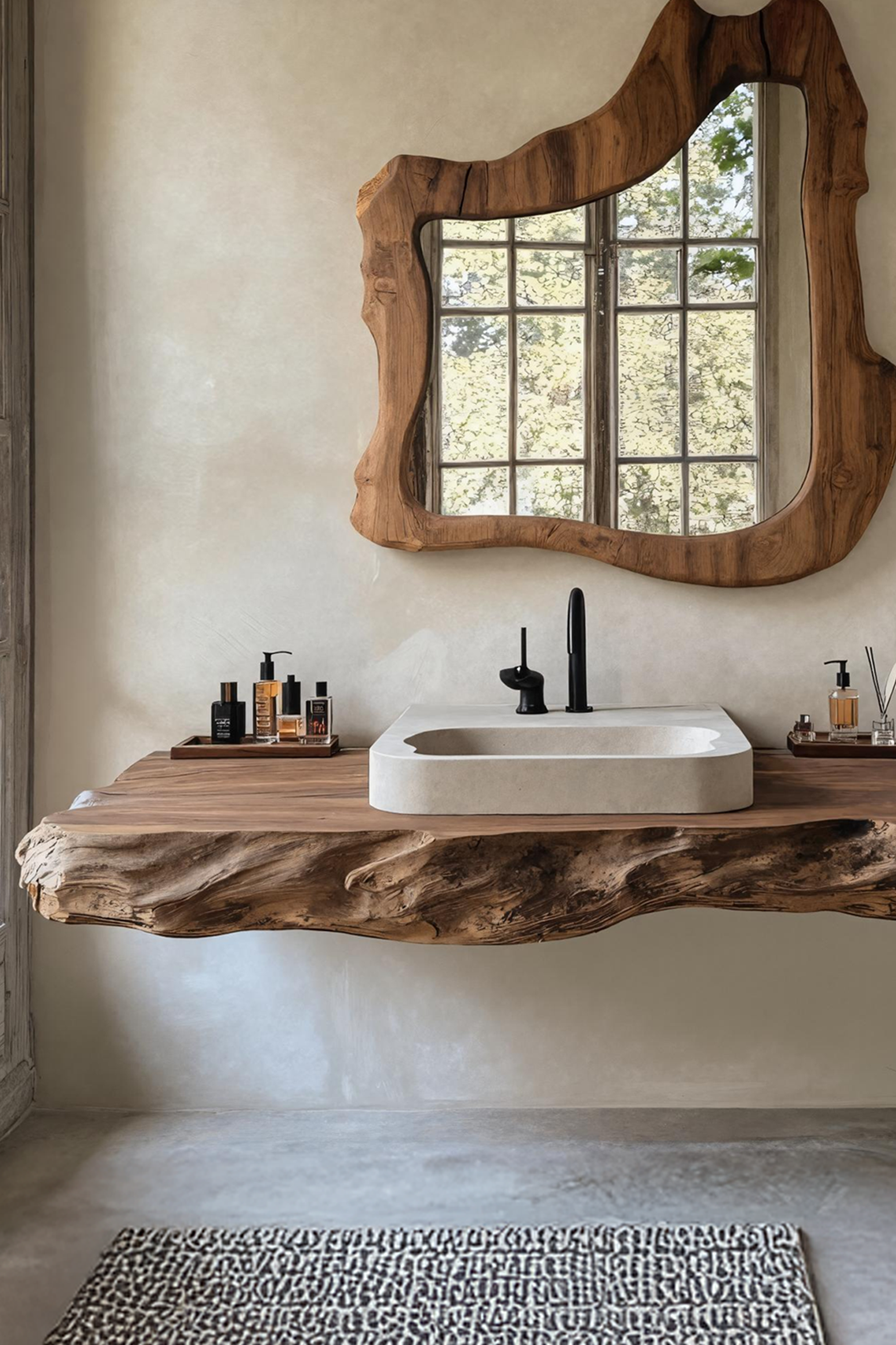 Wooden Floating Vanity For Mid Century Bathroom Design SILDTTRBAS025