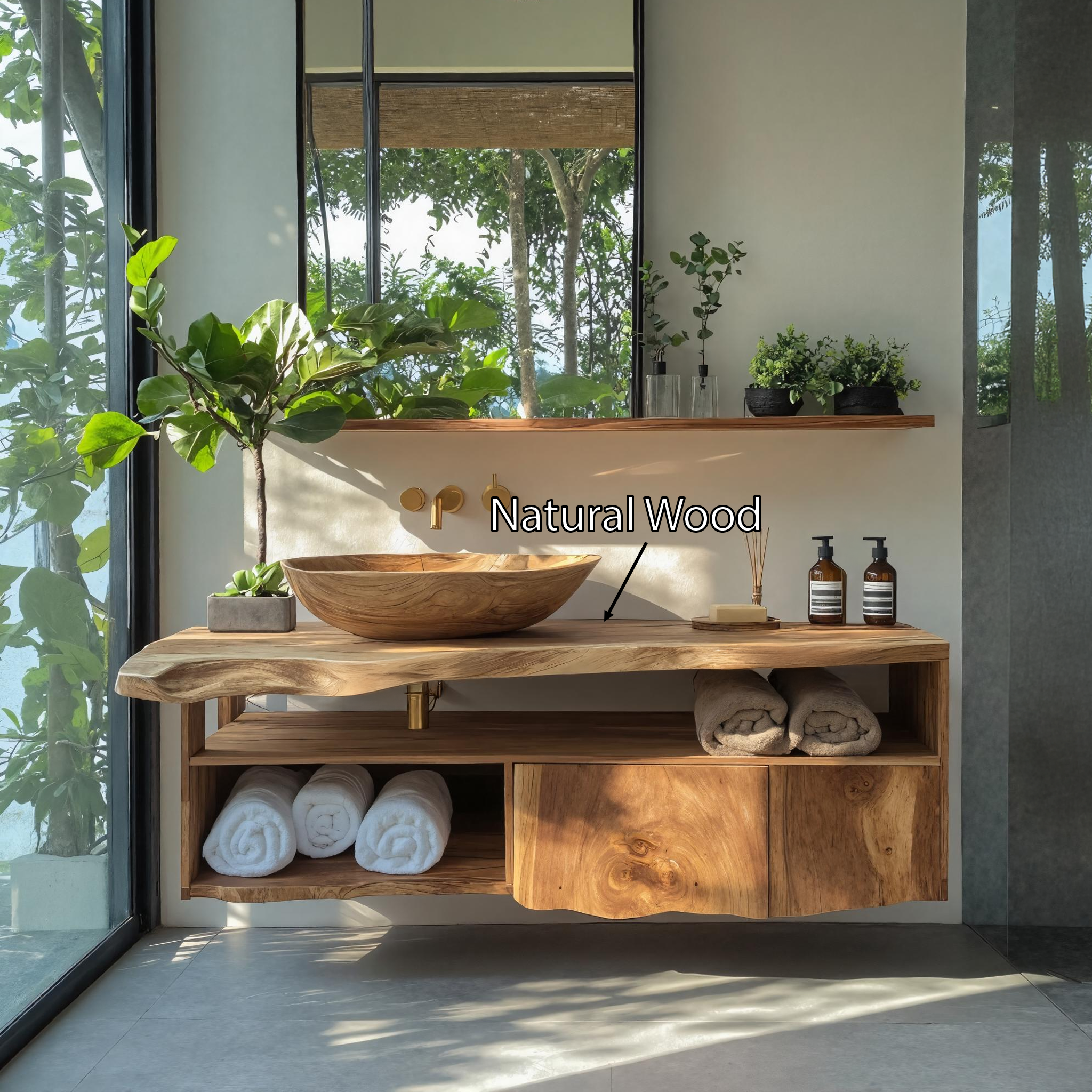 Mid Century Vanity Cabinet For Bathroom Furniture SILDTTRBRV026