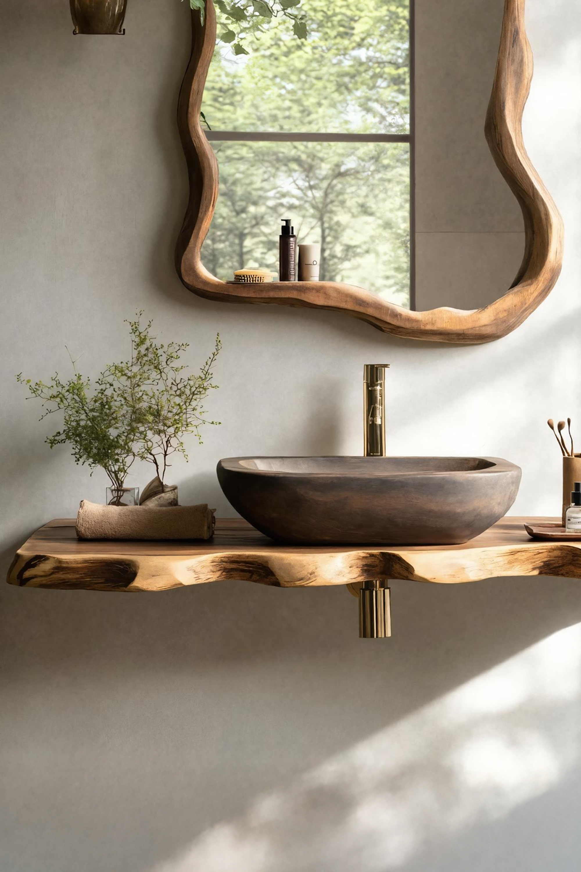 Rustic Wooden Vanity With Sink For Bathroom Decor SILDTTRBAS027