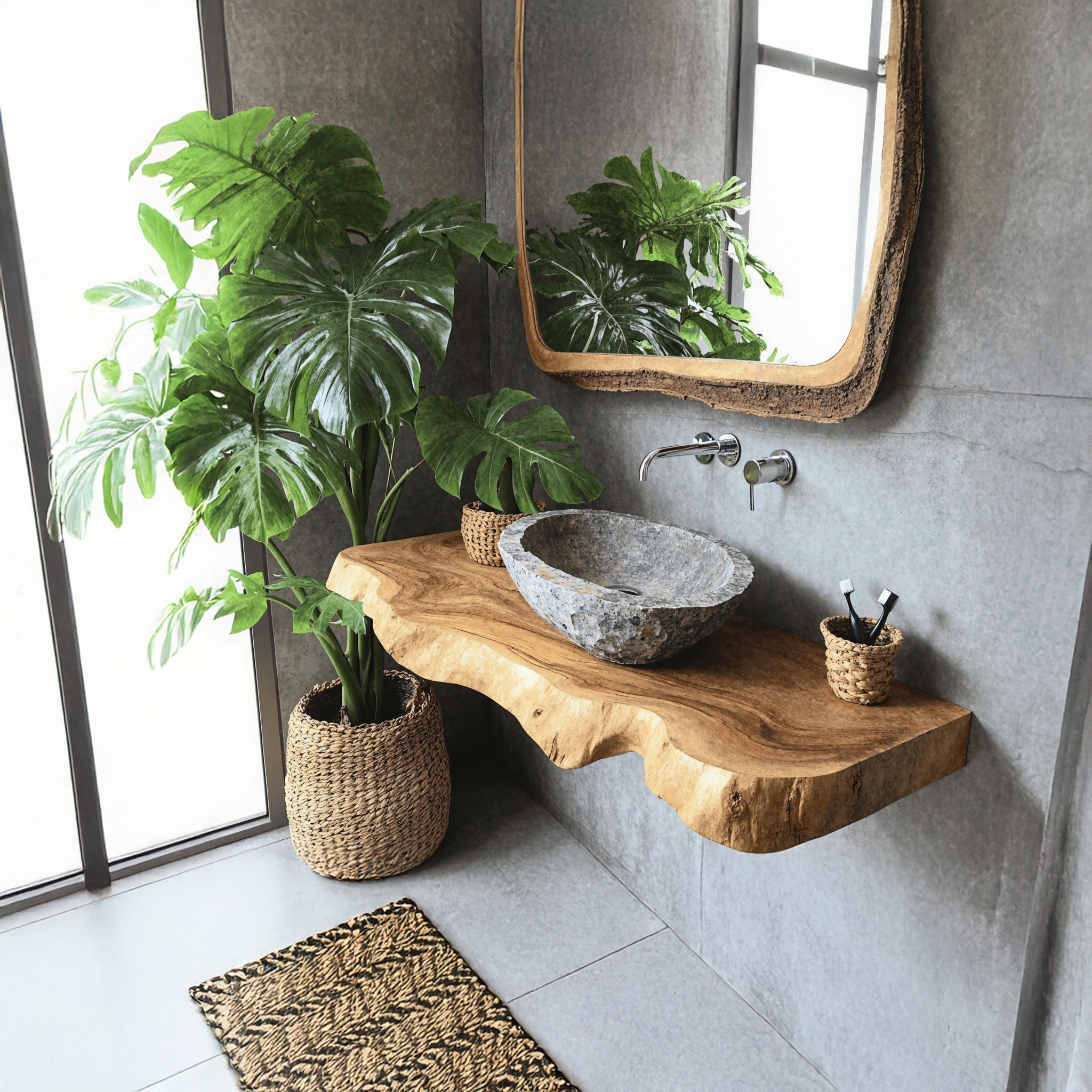 Farmhouse Wooden Floating Vanity For Furniture Decor SILDTBRV189