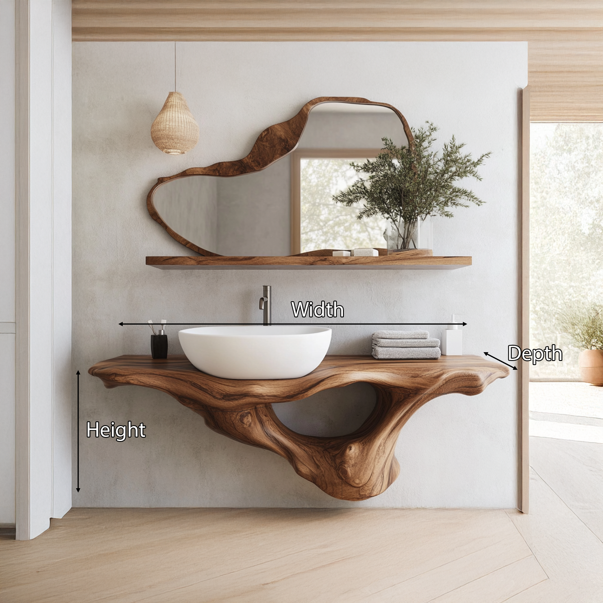 Handcrafted Live Edge Bathroom Vanity Premium Furniture SILDTTRBAS003