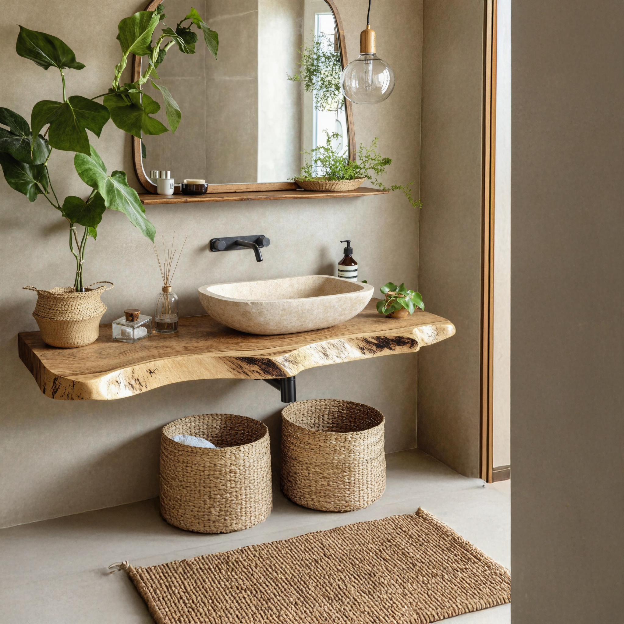 Rustic Solid Wood Vanity For Elegant Bathroom Decor SILDTBRV188