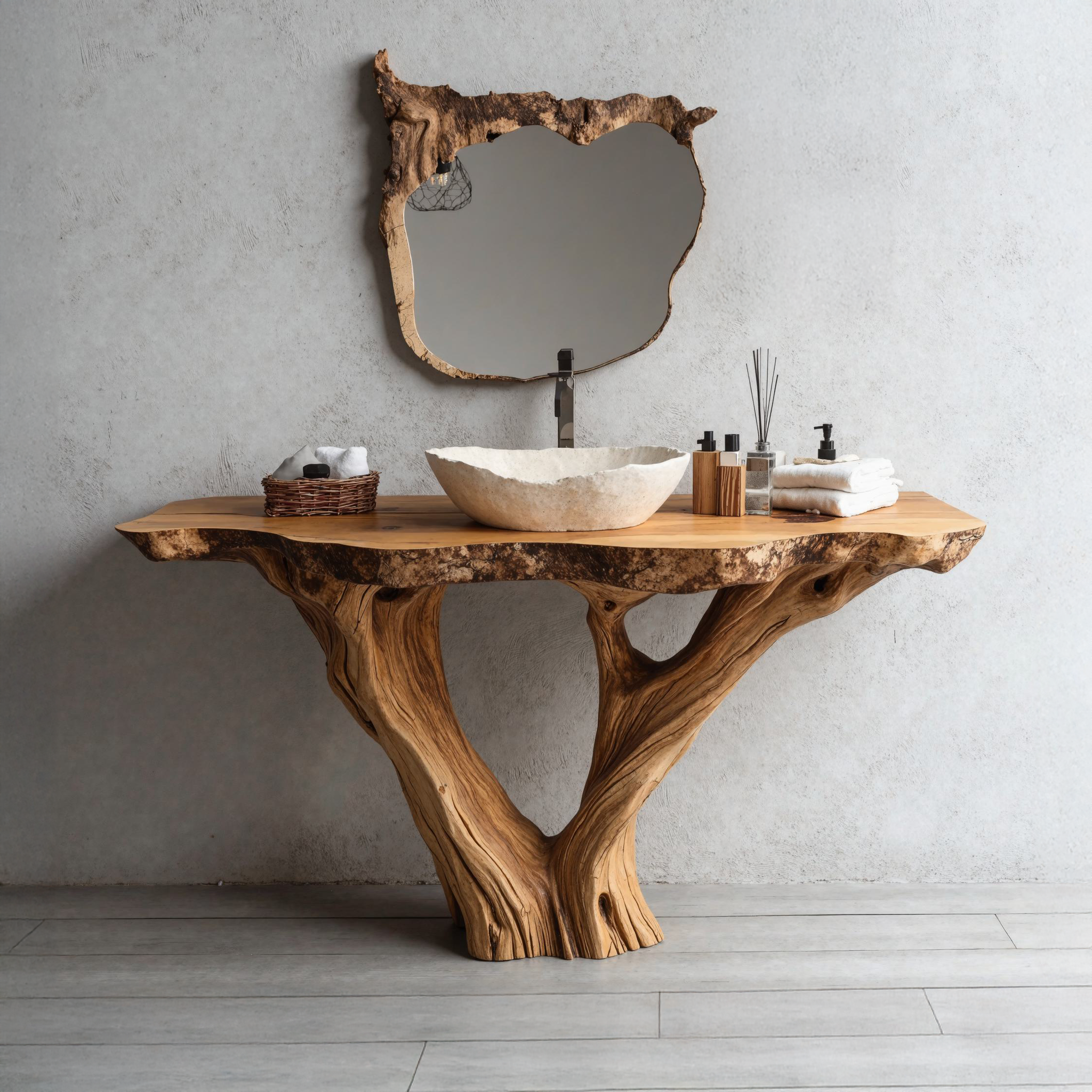 Handcrafted Wooden Vanity For Vintage-Inspired Bathroom Decor SILDTBRV129