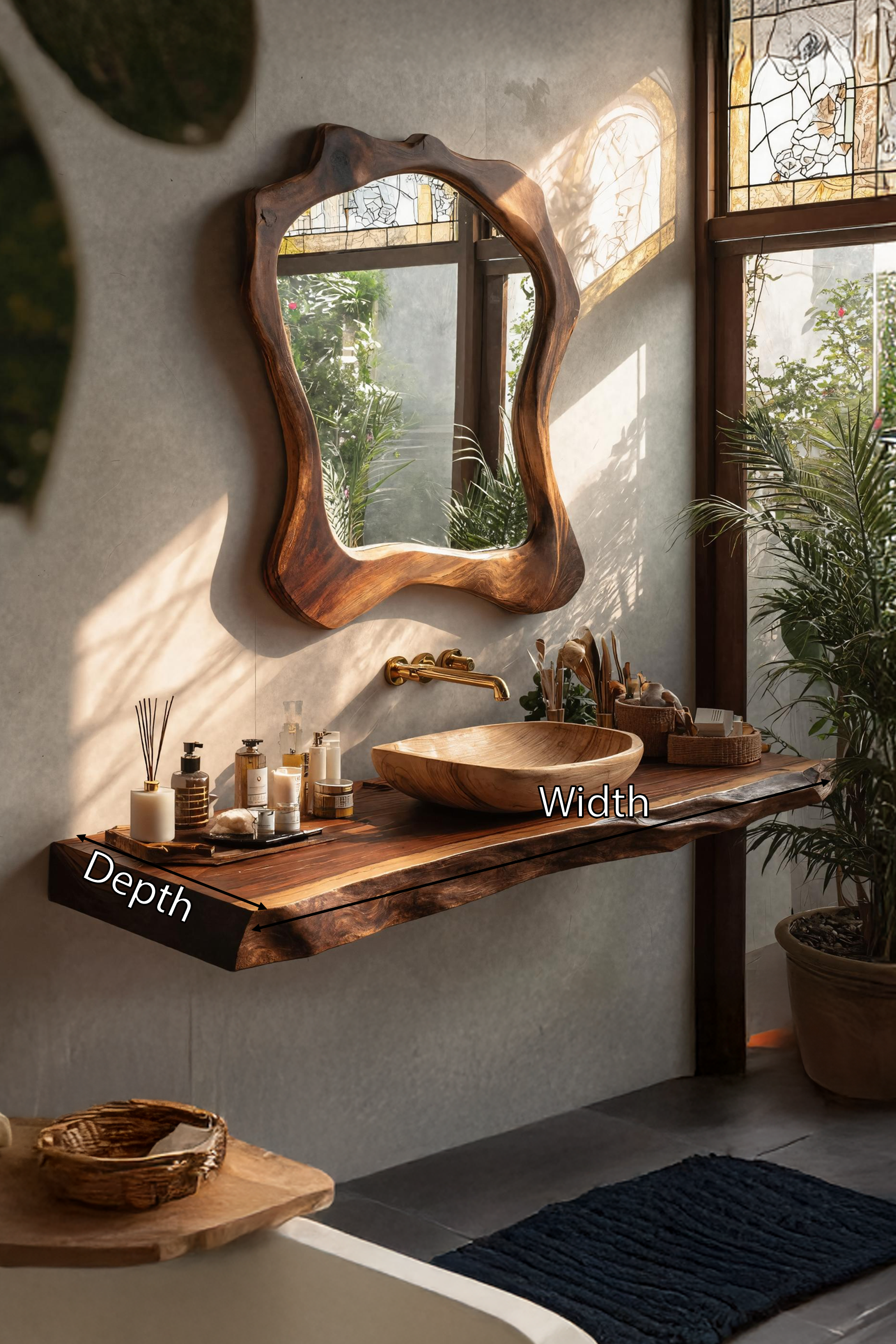 Mid Century Bathroom Vanity With Modern Wood Finish SILDTTRBAS029