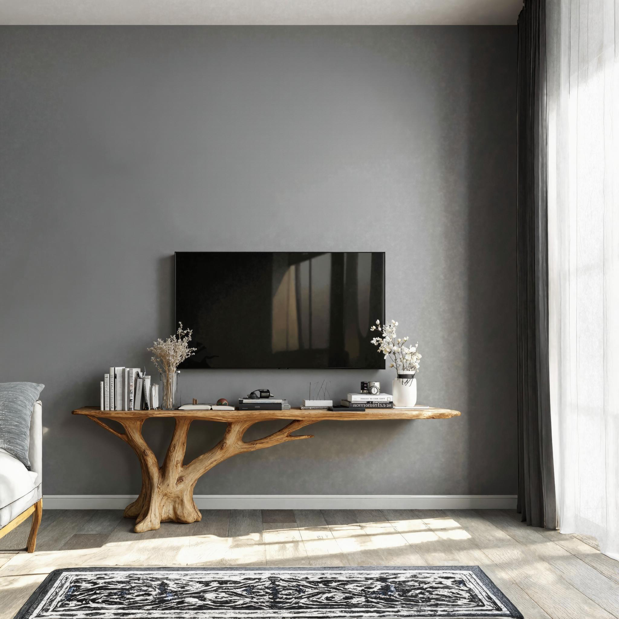 Rustic Natural Wood TV Console For Entryway And Hallway SILDTTVC026