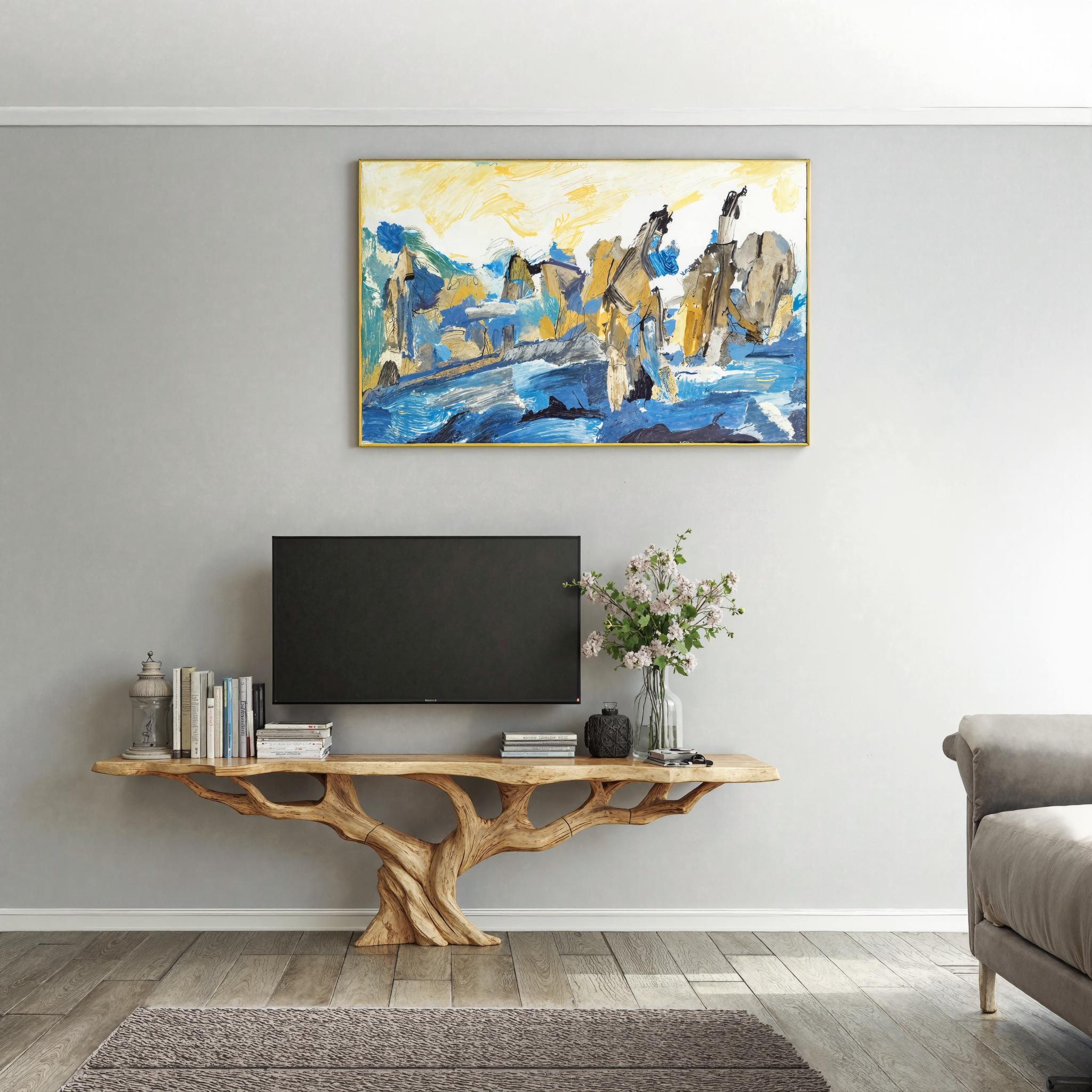 Farmhouse Live Edge TV Cabinet For Living Room And Entryway SILDTTVC025