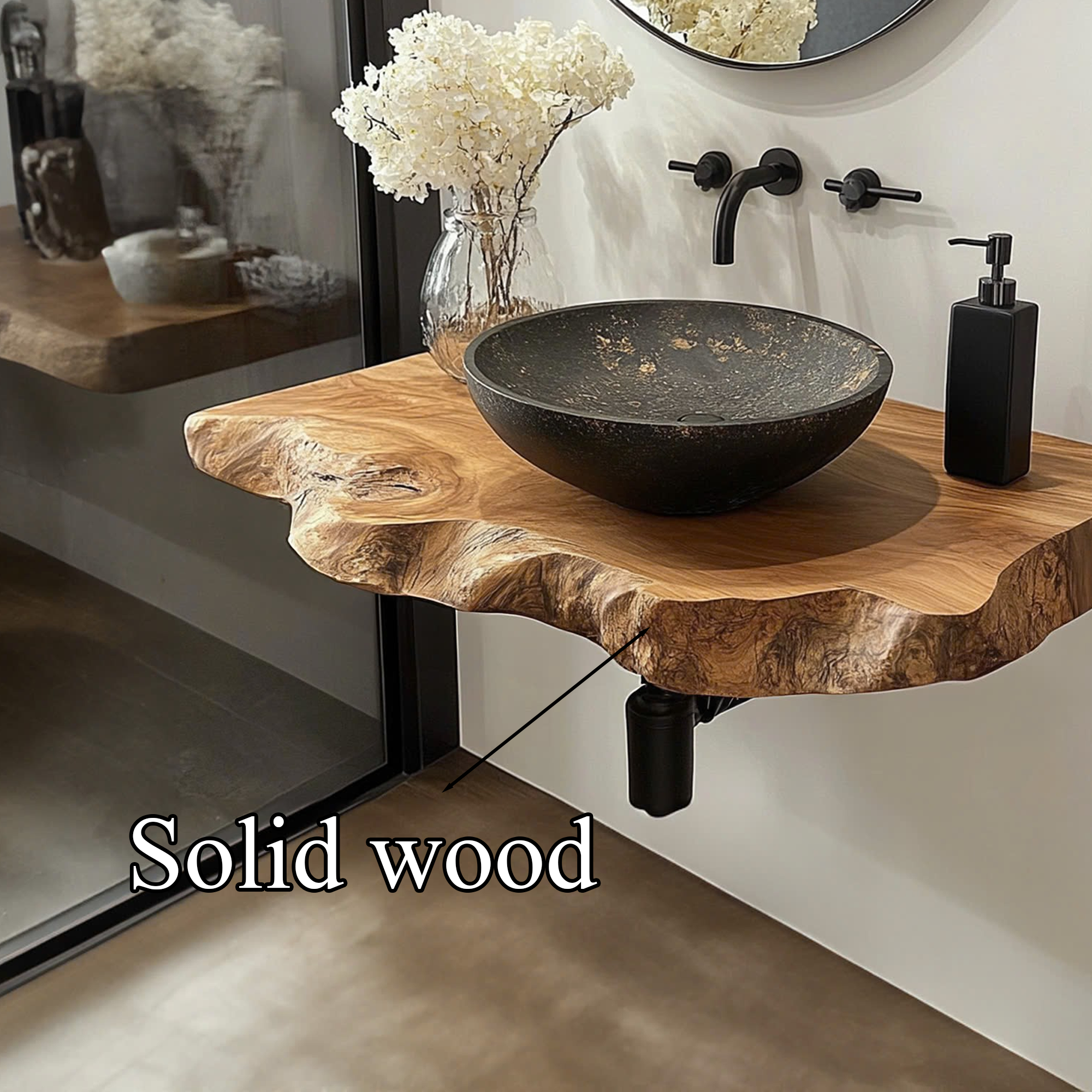 Handmade Bathroom Vanity Sink Shelf SINLBRV030