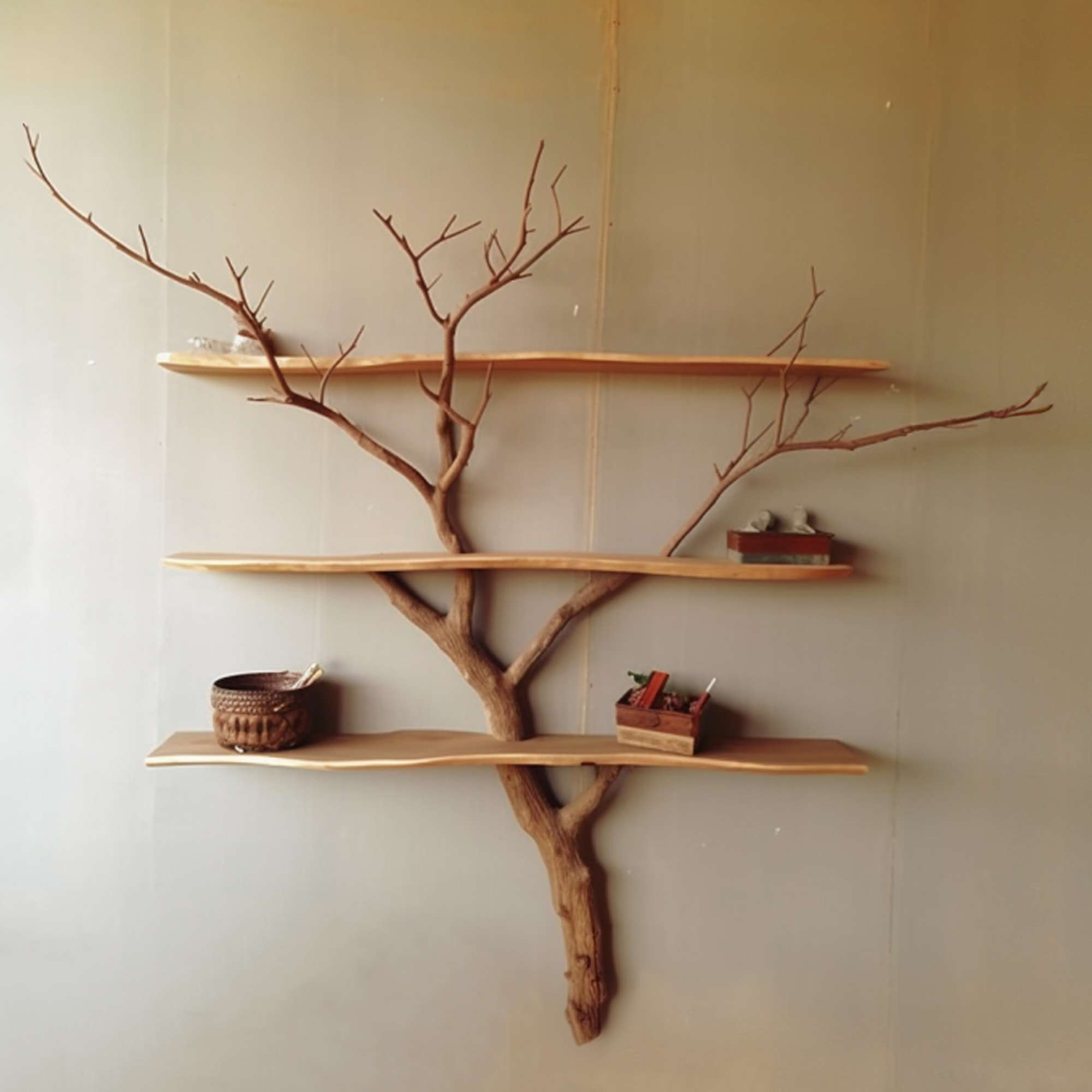 Rustic Tree Branch Shelf Unique Shelves SINLTBS005