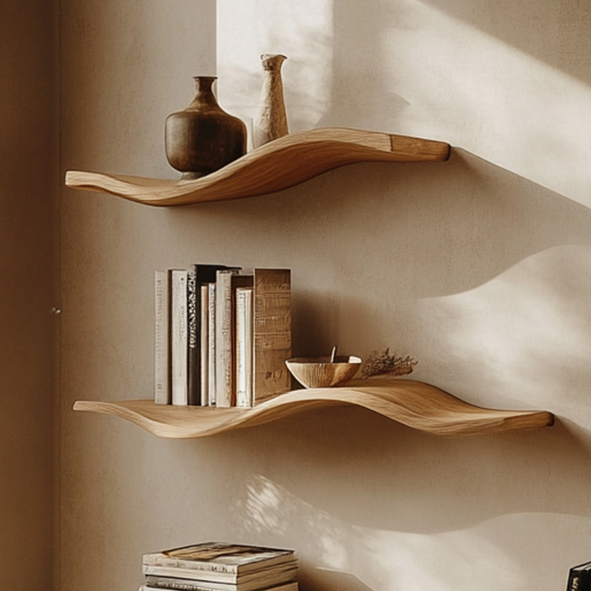 Custom Wood Floating Shelves Living Room New Year Home Decor SINLWV004