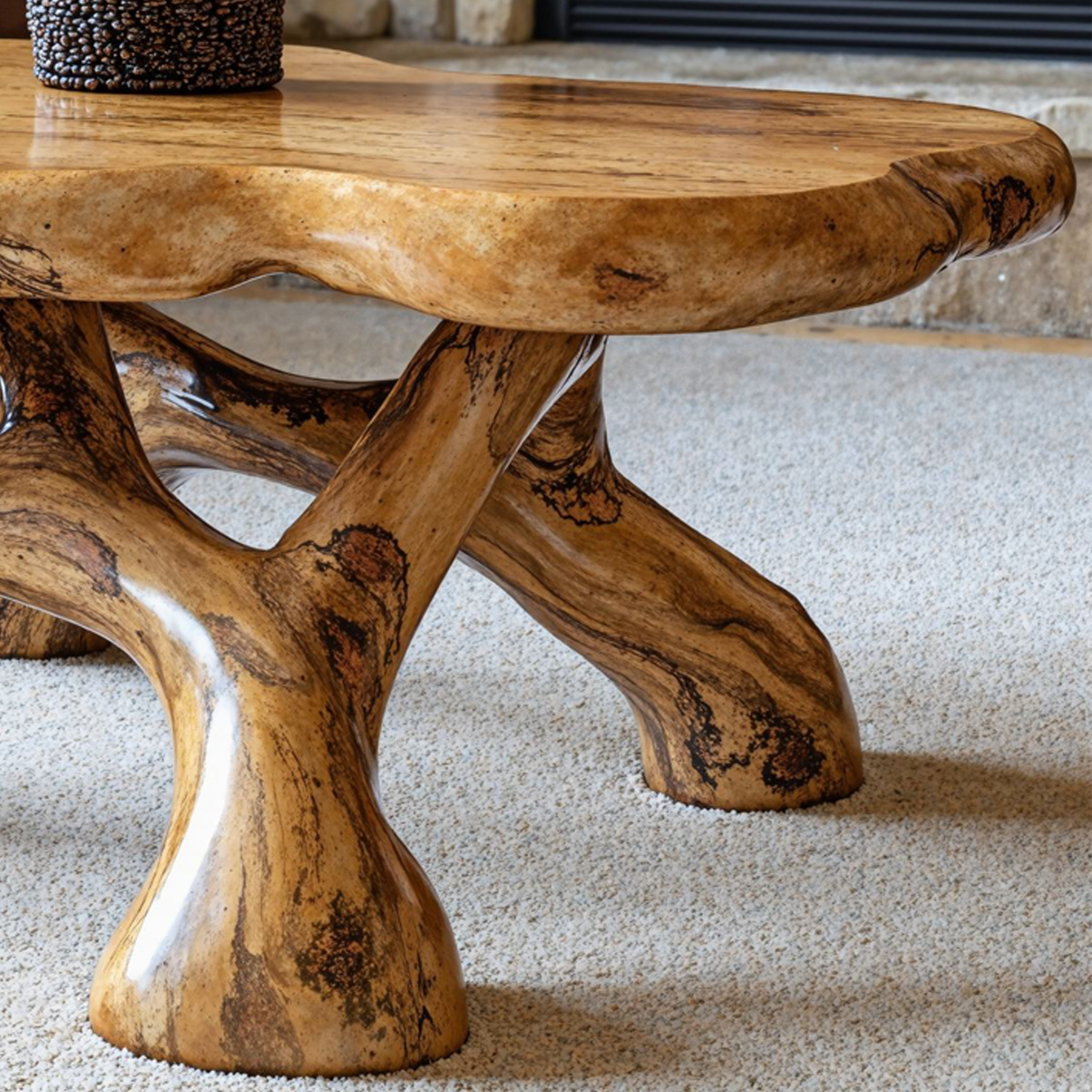 Rustic Wood Coffee Table For Living Room SILDTCF052