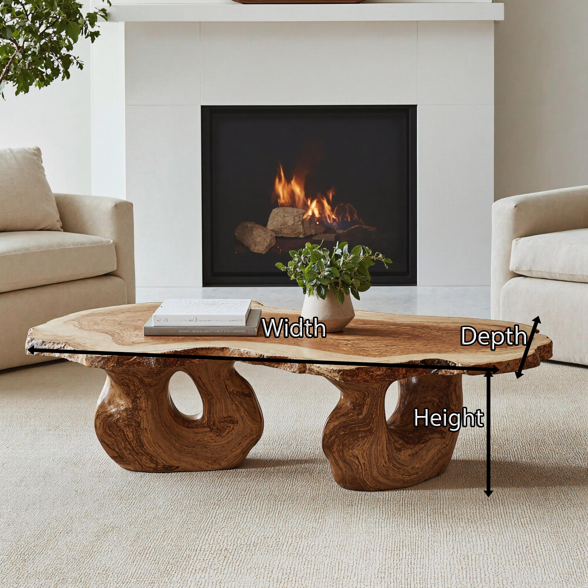 Minimalist Wood Coffee Table For Small Space Living Rooms SILDTCF098