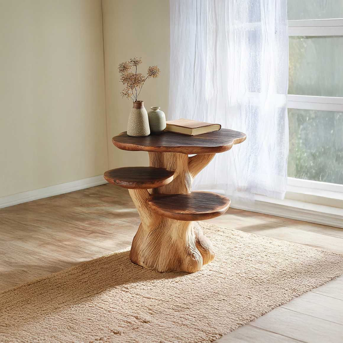 Rustic Mushroom End Table Living Room SINLSABT101