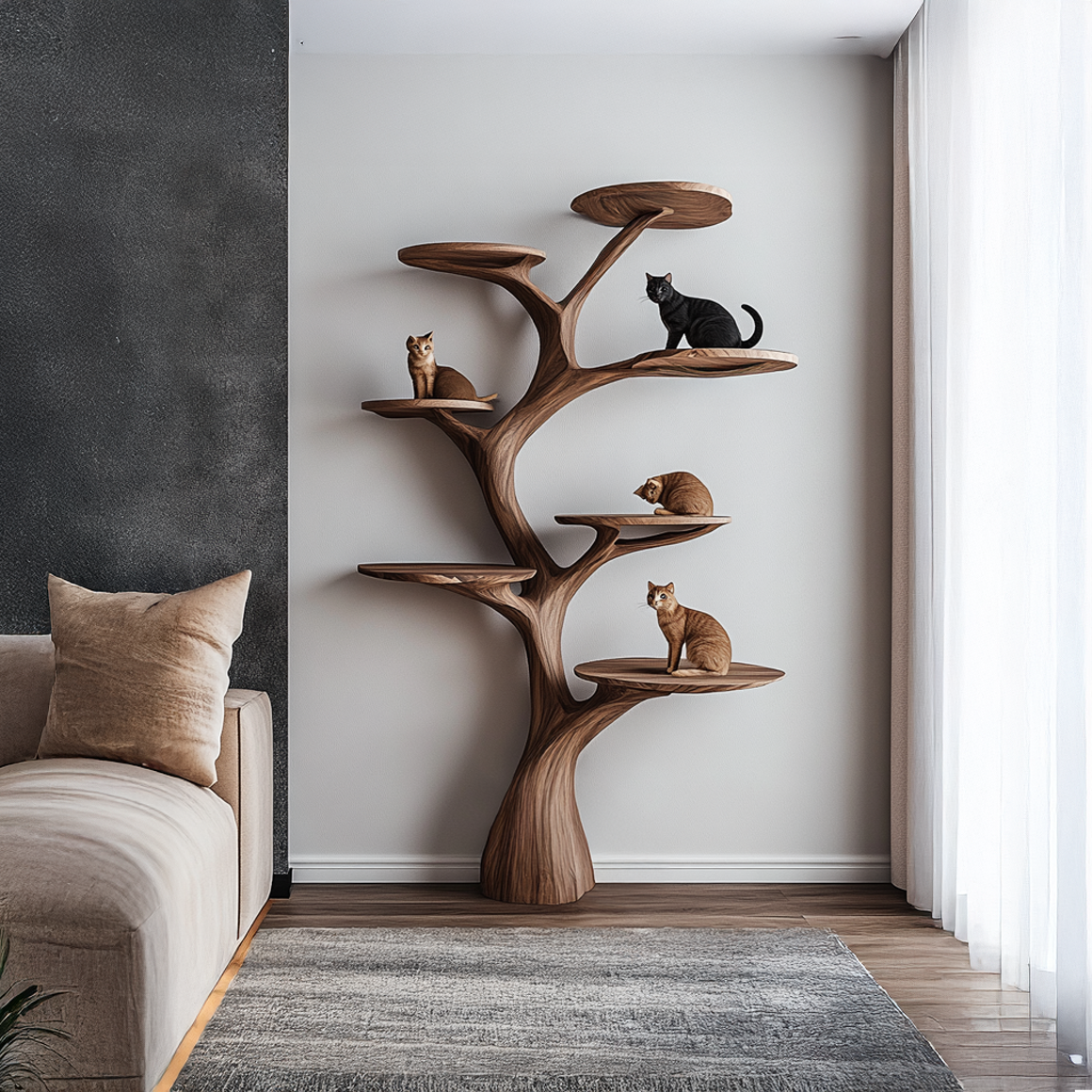 Rustic Cat Tree Furniture Minimalist Living Room SINLSATT070