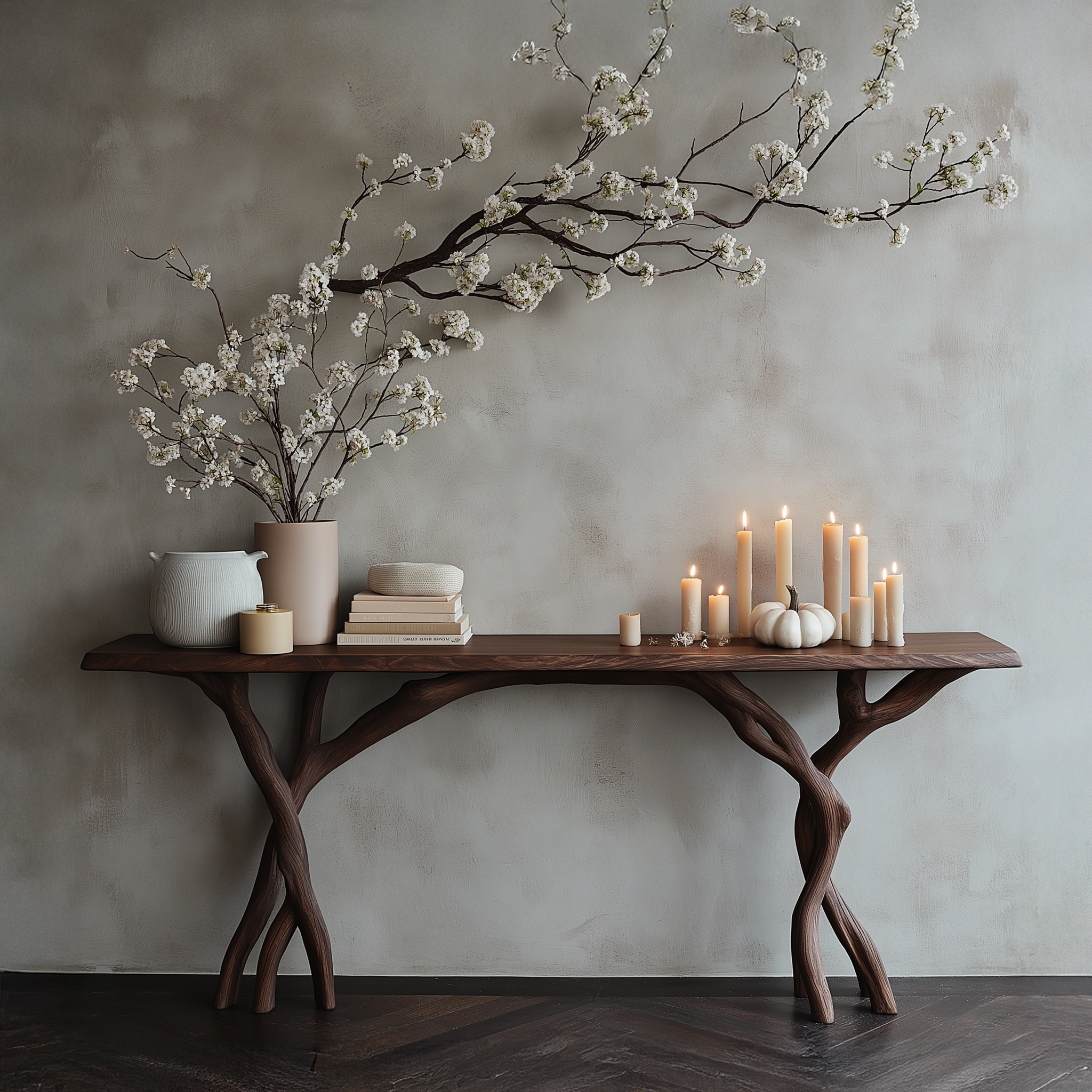 Driftwood Console Table Live Edge Rustic Wood Gift SINLSACS085