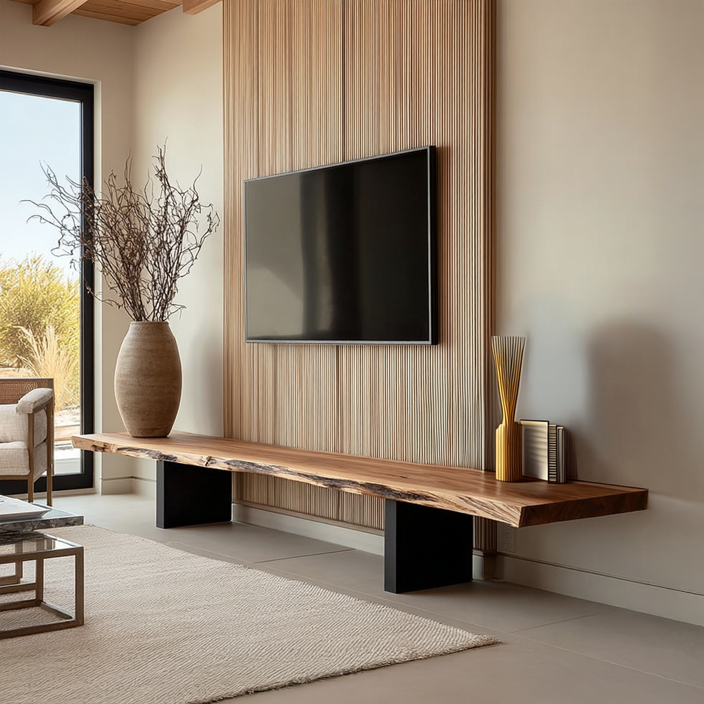 MidCentury TV Console Live Edge Living Room SINLSACS111