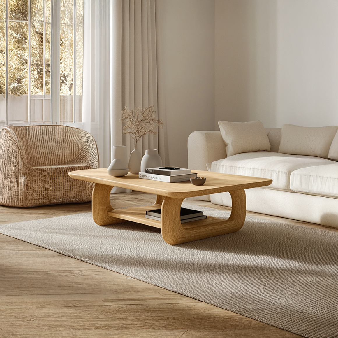 Scandinavian Rounded Coffee Table Living Room Minimal Room SINLSACF237