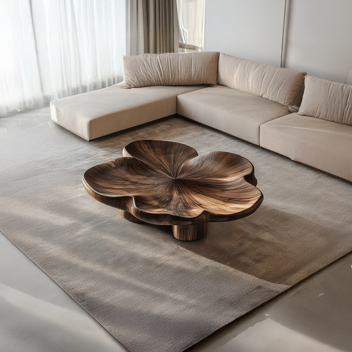 Organic Sculptural Petal Coffee Table Living Room Lounge Room SINLSACF195
