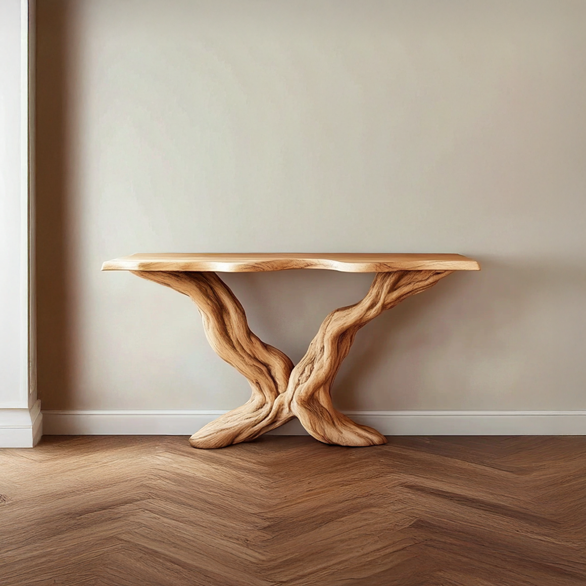 Rustic Sculptural Console Table Living Room Or Entryway SINLSACS270