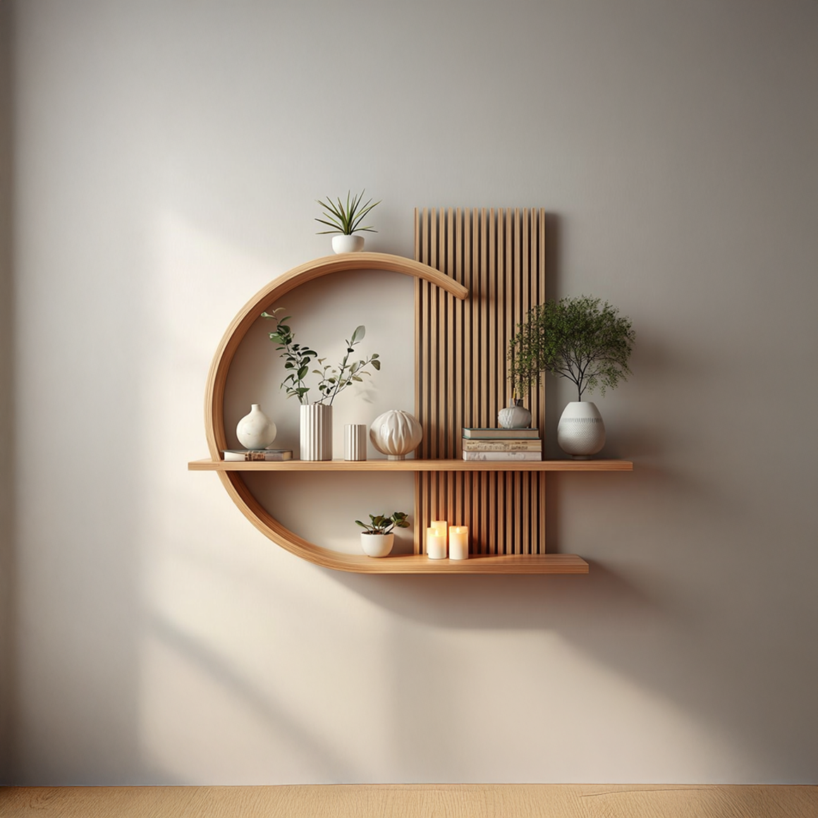 Japandi Organic Modern Wall Shelf Living Room And Bedroom SINLSAFL230