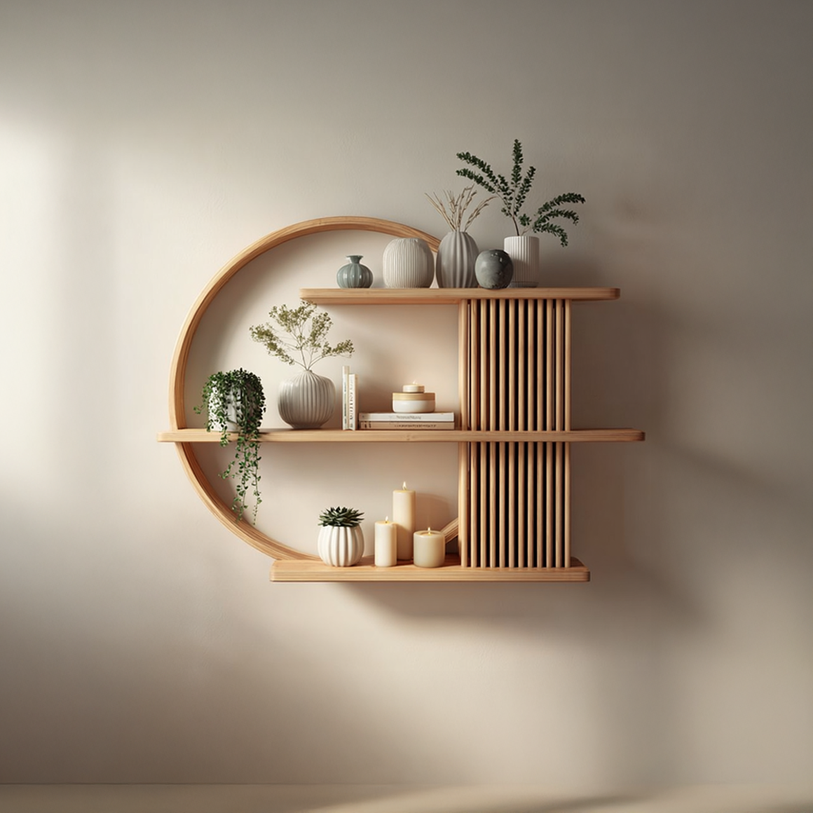 Japandi Minimal Display Shelf Living Room And Reading Room SINLSAFL232