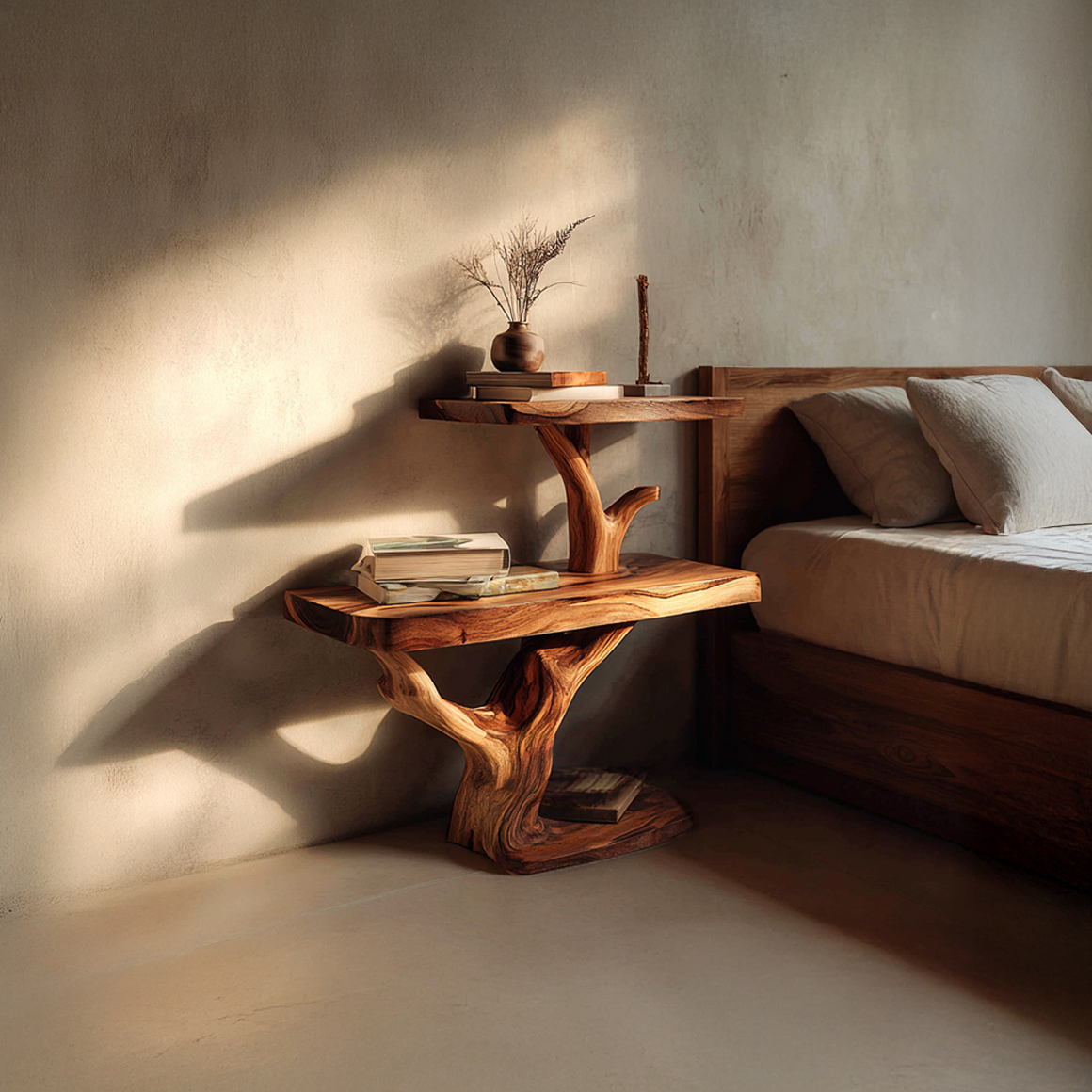 Rustic Tree Nightstand Bedroom Guest Room SINLSABT076